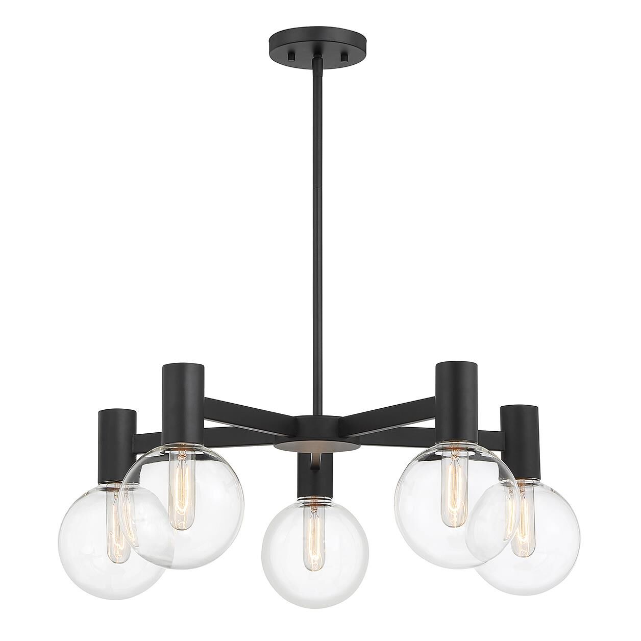 Shown in Matte Black finish and Clear glass