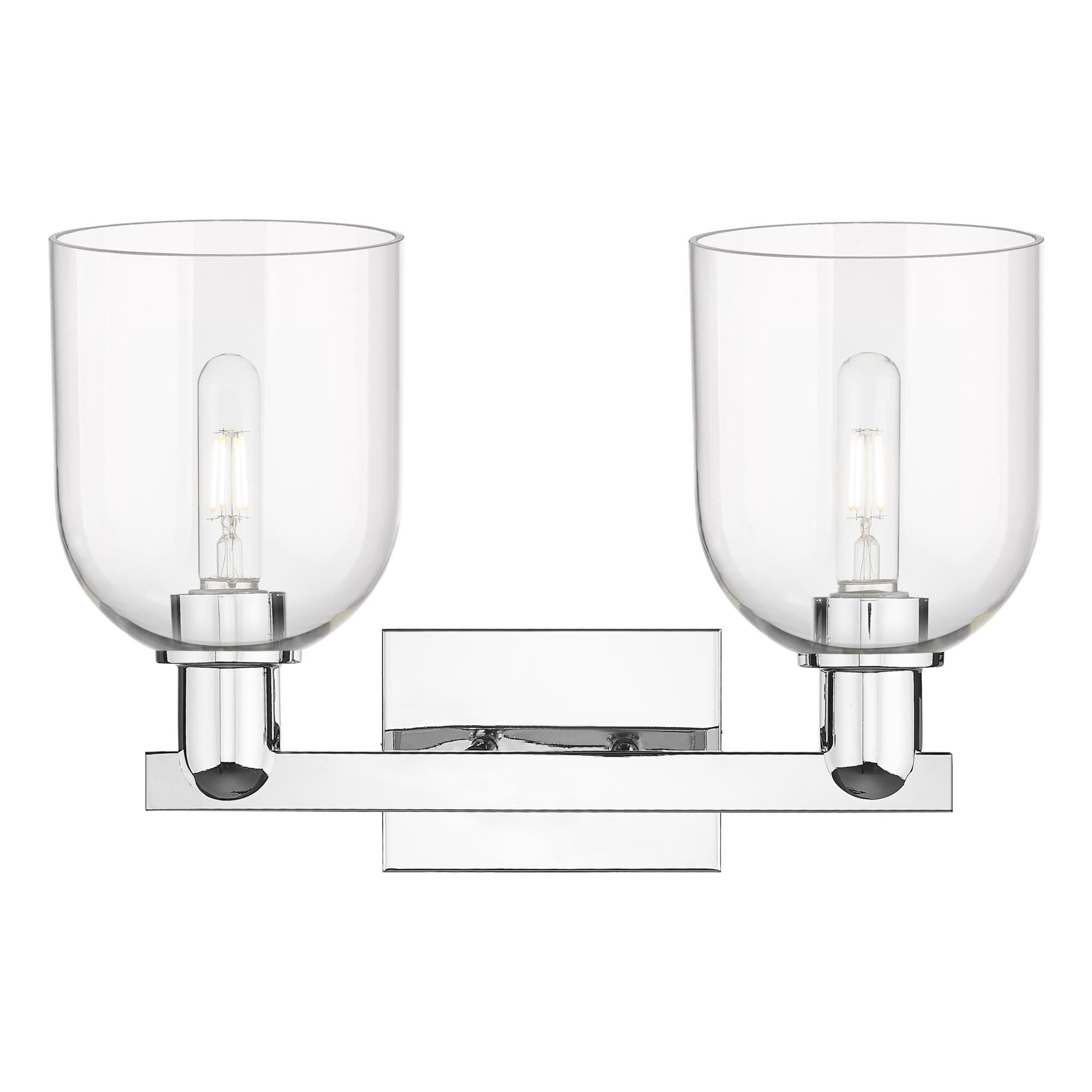 Shown in Polished Chrome finish and Clear glass