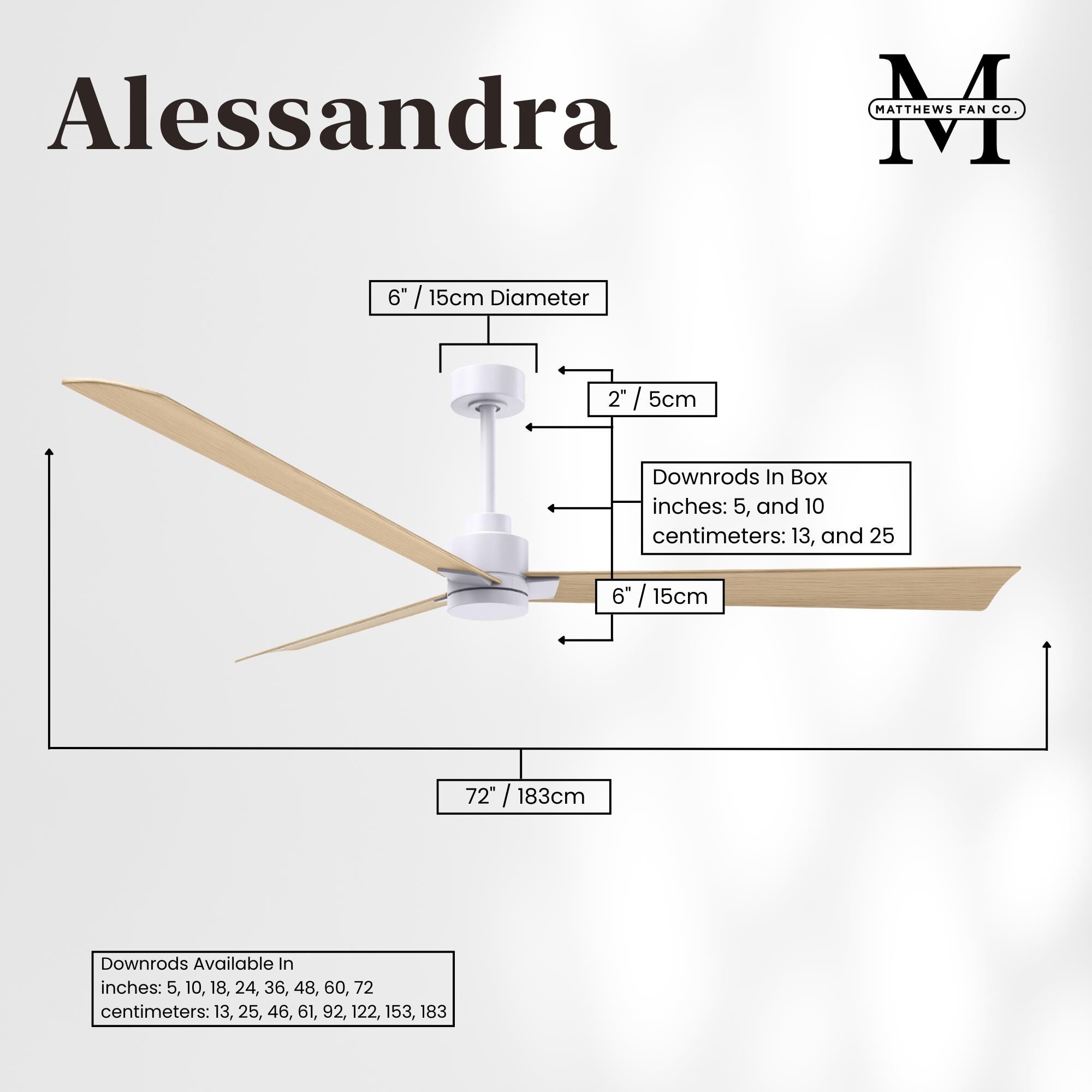 Alessandra 72 Inch Ceiling Fan by Matthews Fan Company