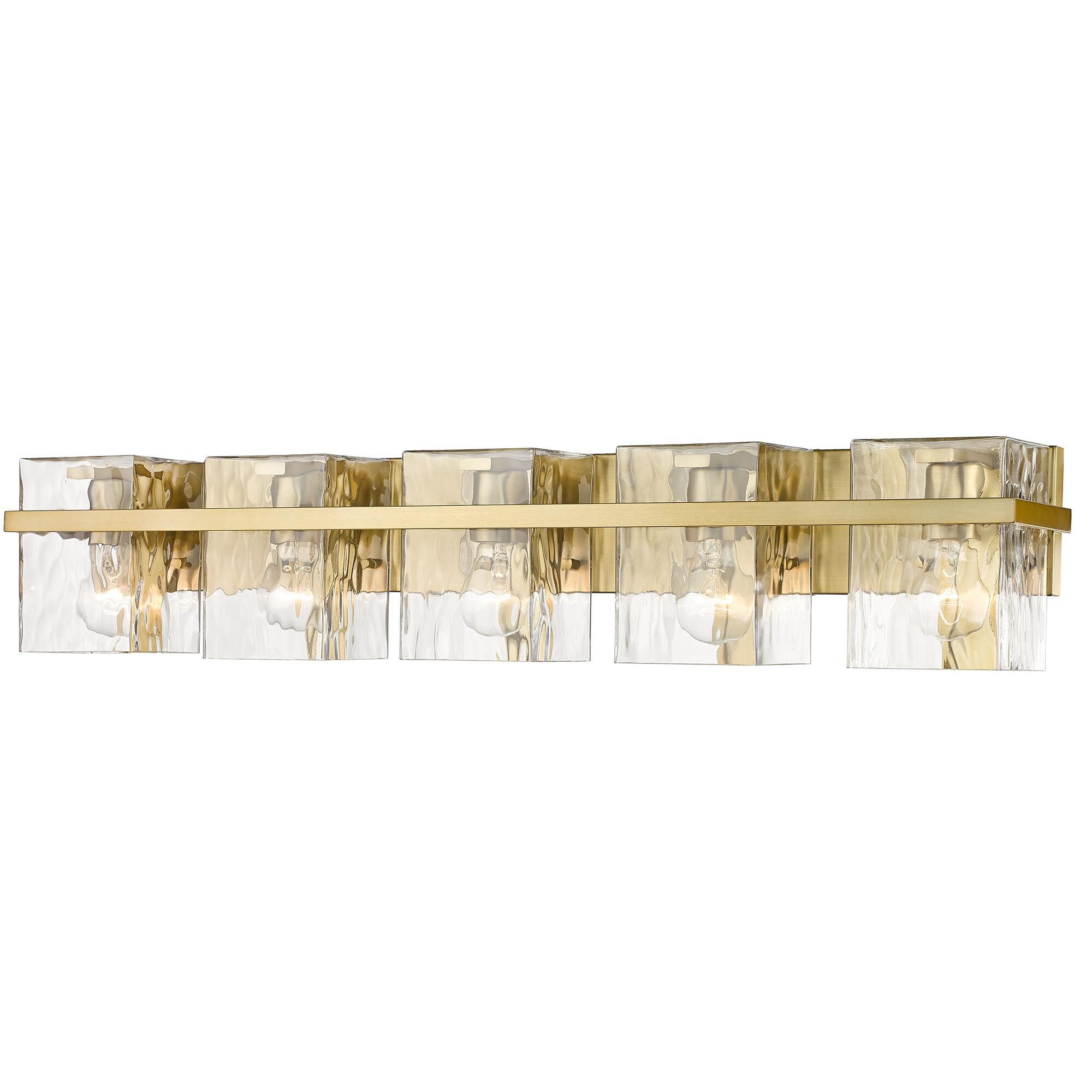 Shown in Modern Gold finish and Glass shade