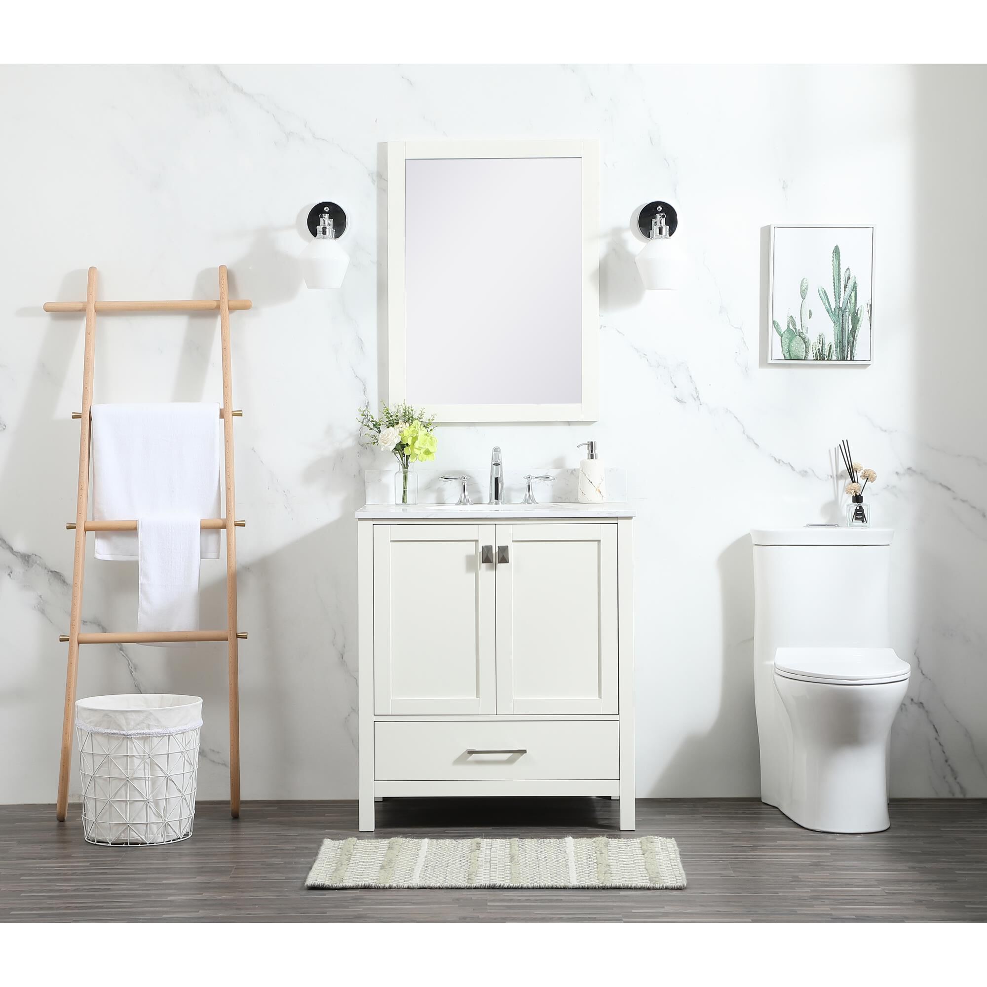 Shown in White finish