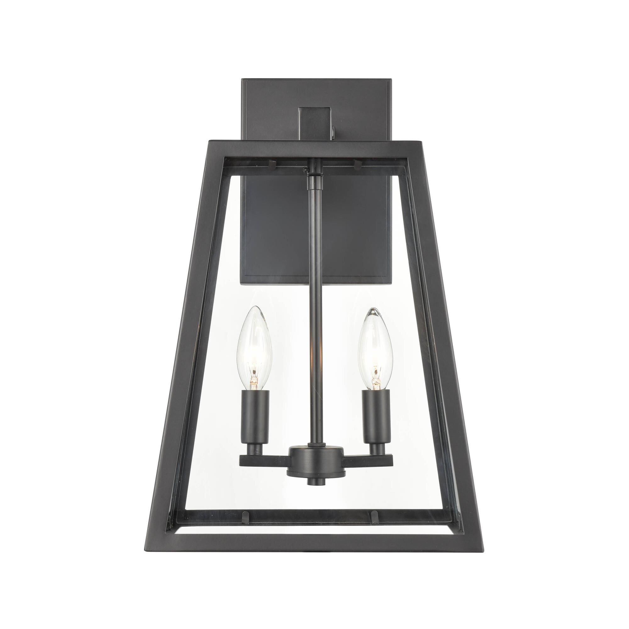 Shown in Powder Coat Black finish and Clear glass