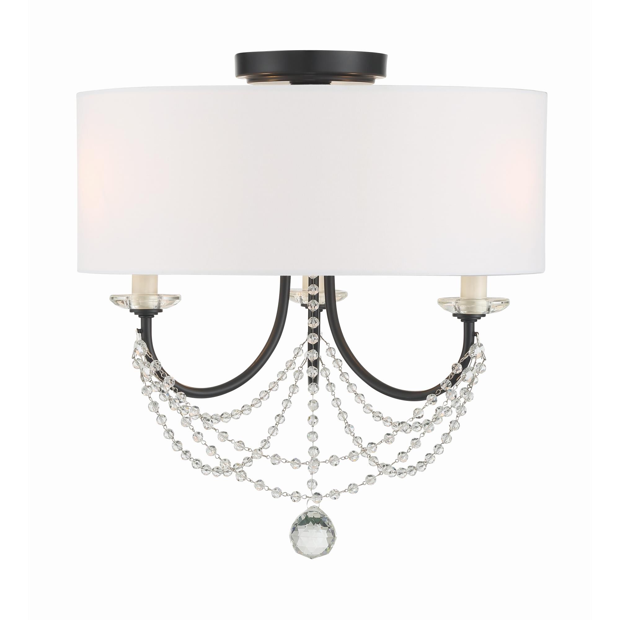 Shown in Matte Black finish and Silk glass and Silk shade