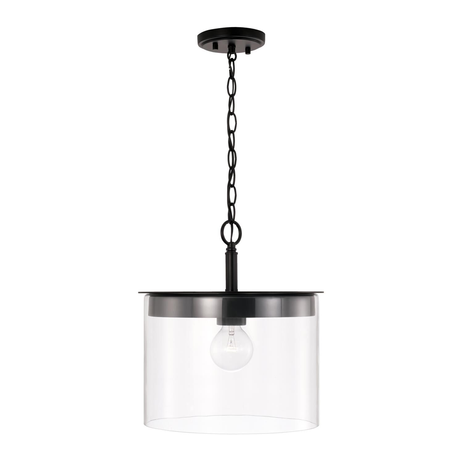 Shown in Matte Black finish and Clear glass