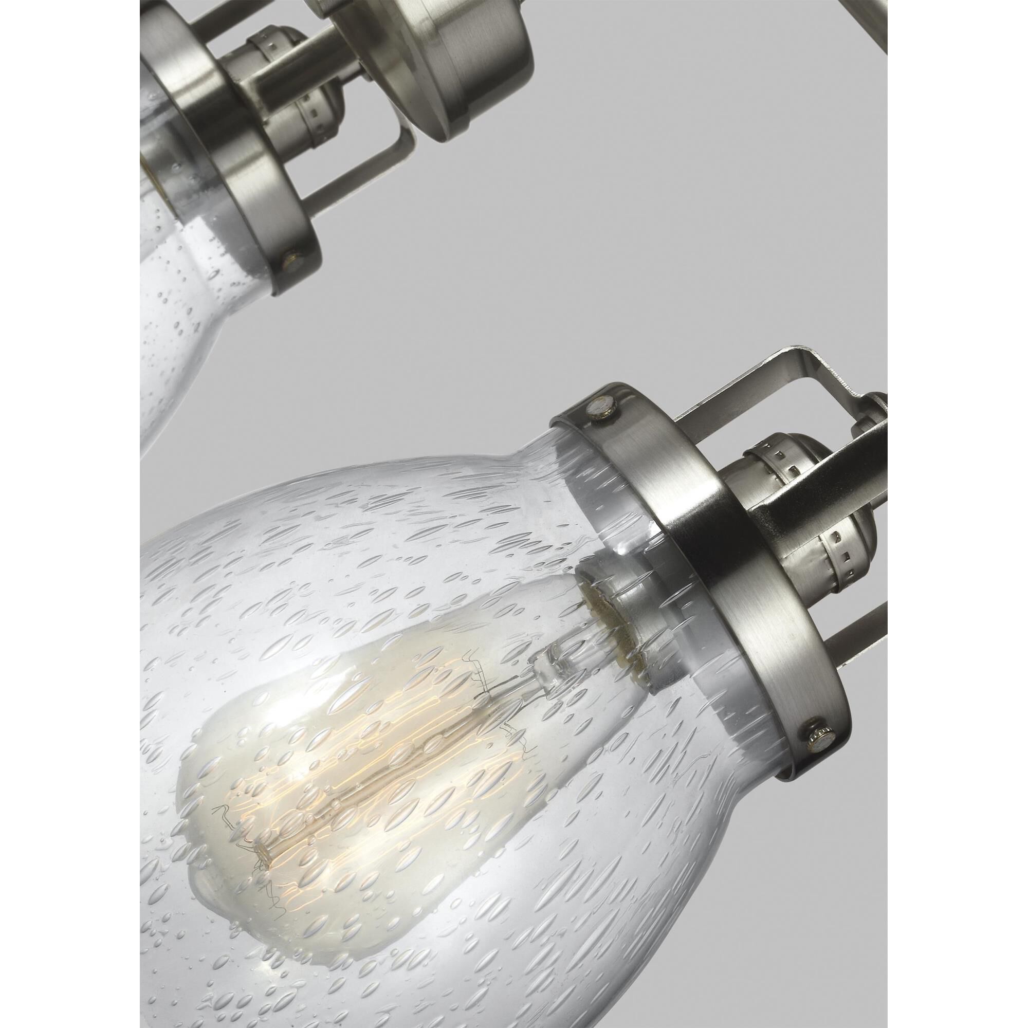 Shown in Brushed Nickel finish and Clear Seeded  Shades glass and Clear Seeded Glass s shade