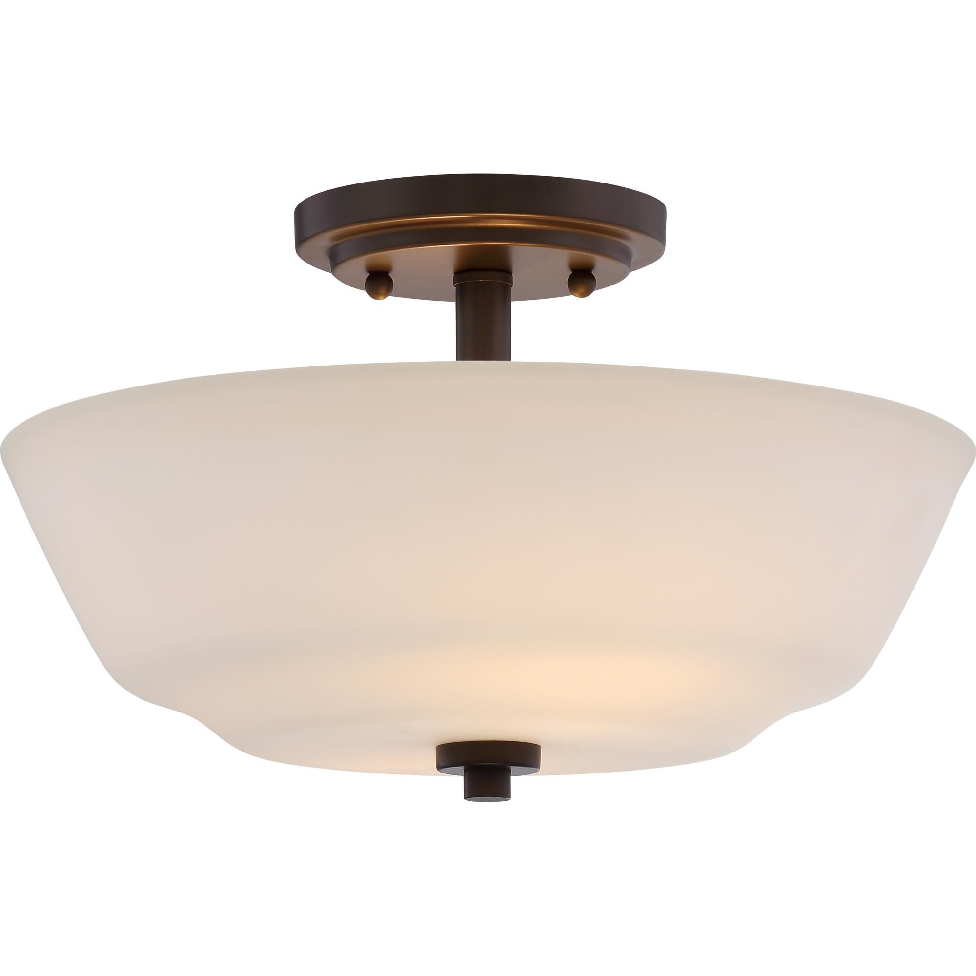 Willow 13 Inch 2 Light Semi Flush Mount by Nuvo Lighting