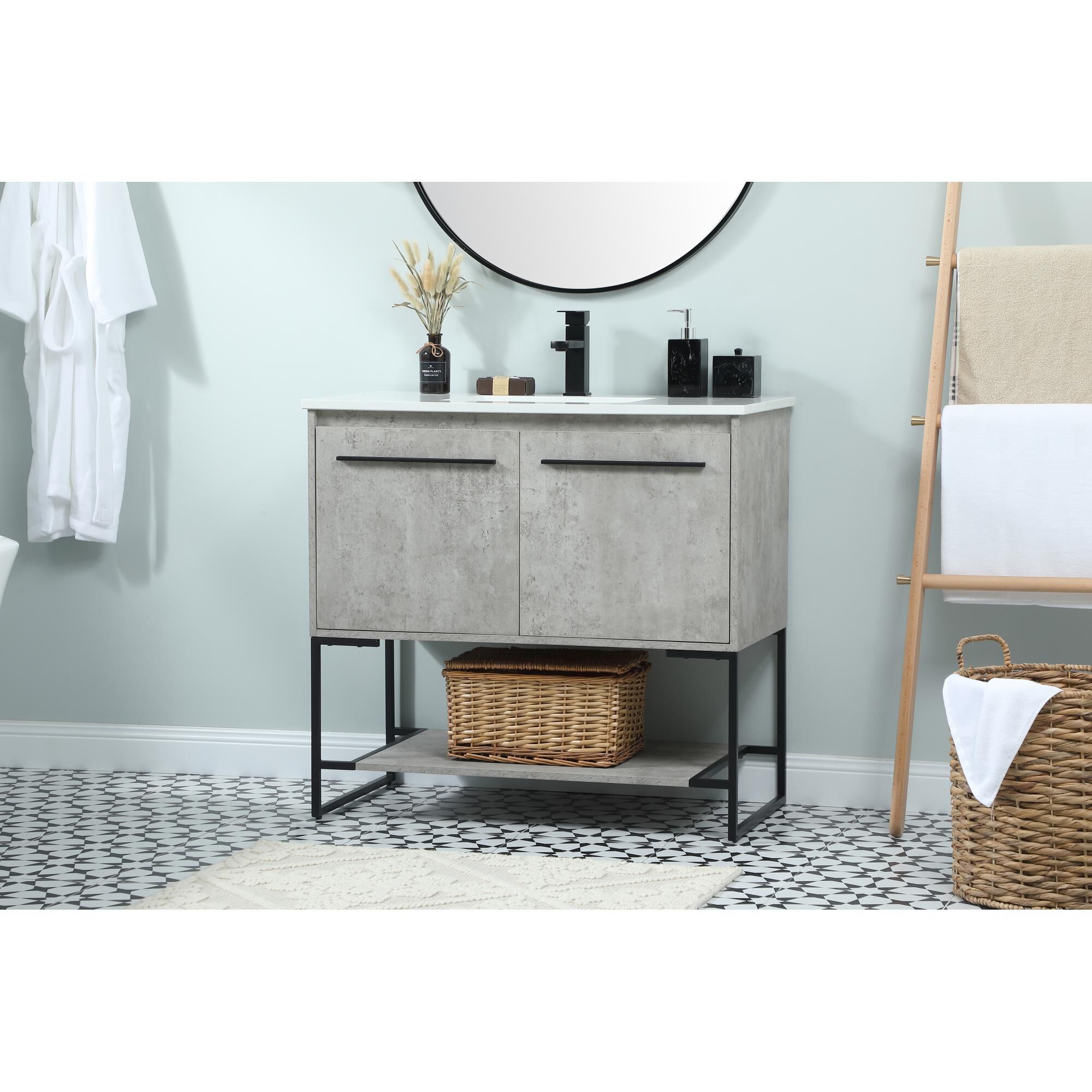 Shown in Concrete Grey finish