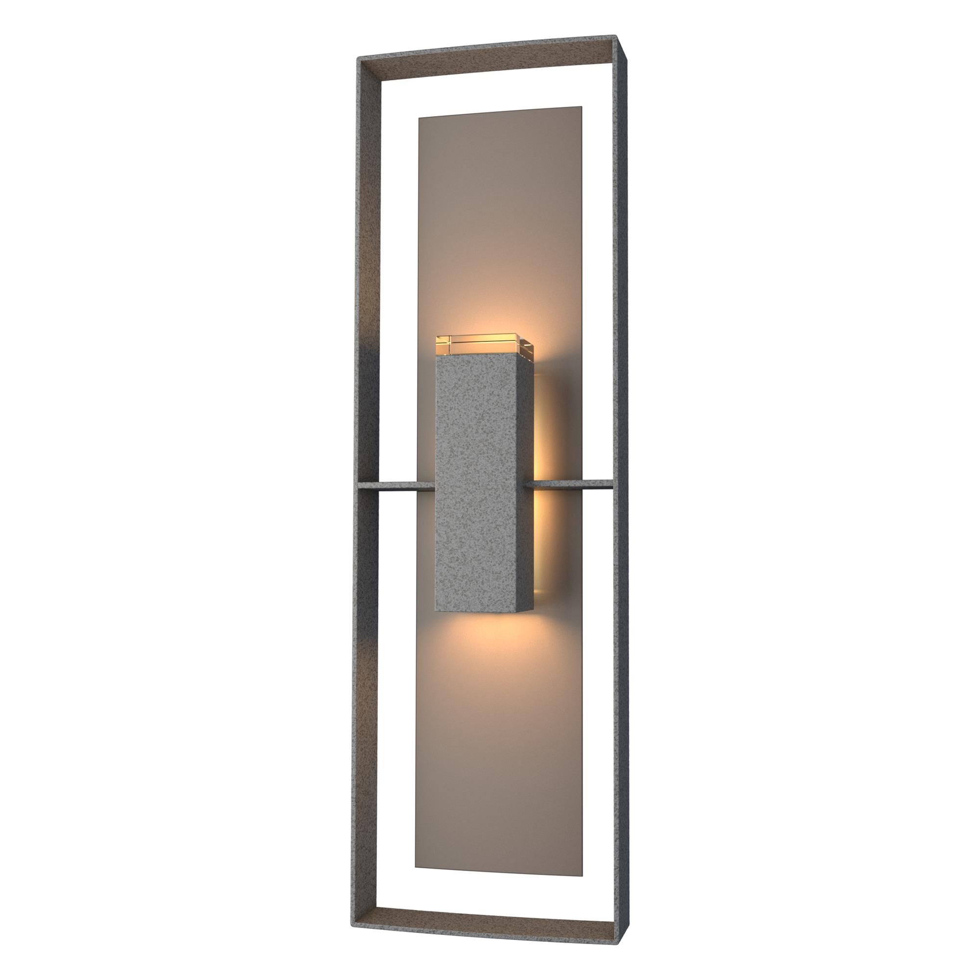 Shown in Coastal Natural Iron finish and Clear glass and Coastal Dark Smoke accent