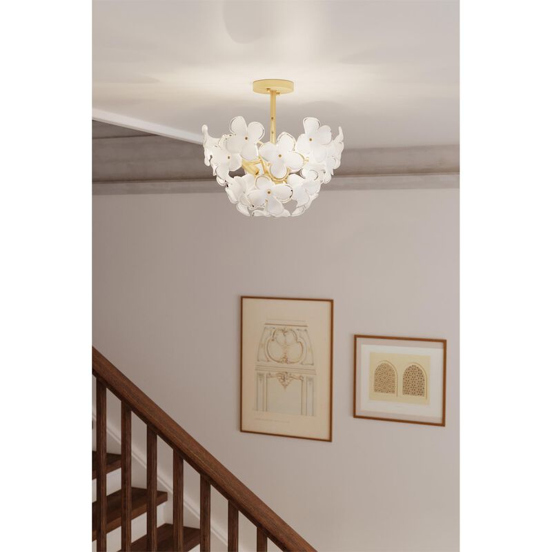 Bloome 17 Inch 3 Light Semi Flush Mount by Metropolitan Lighting