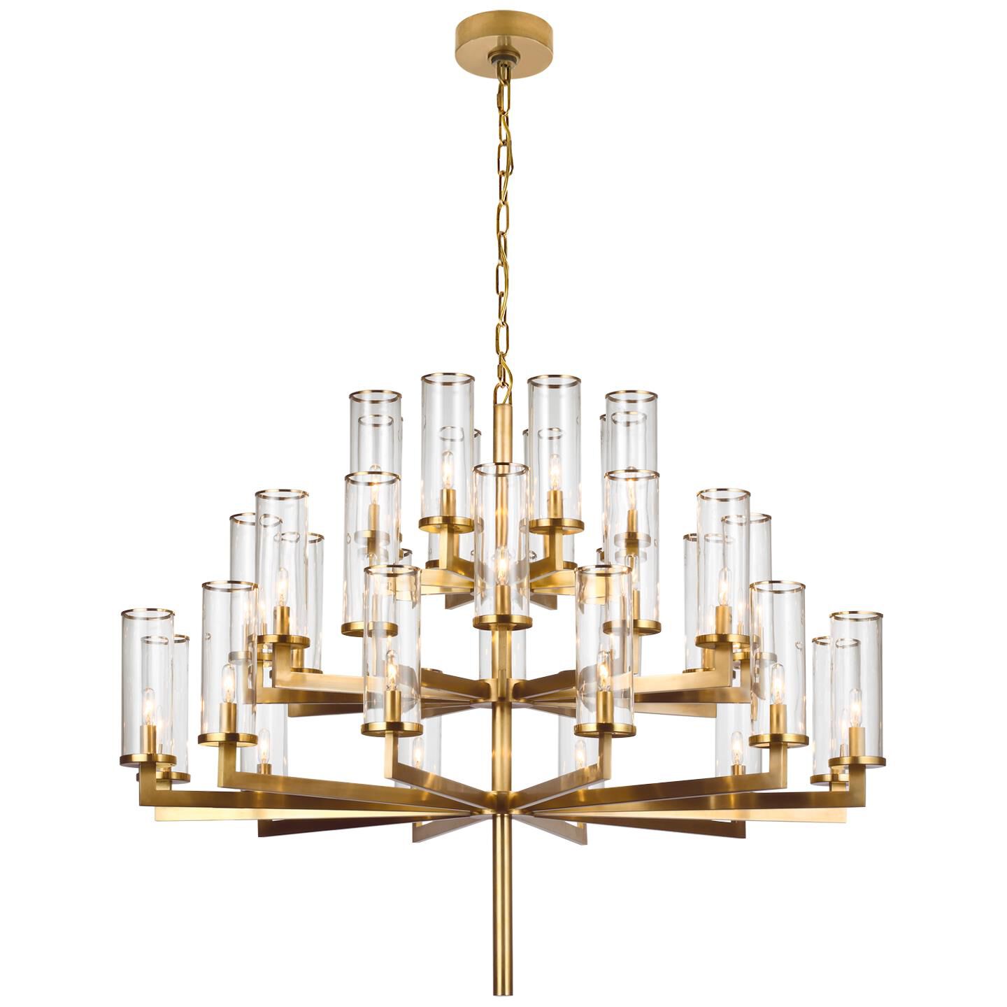 Shown in Antique-Burnished Brass finish and Clear glass