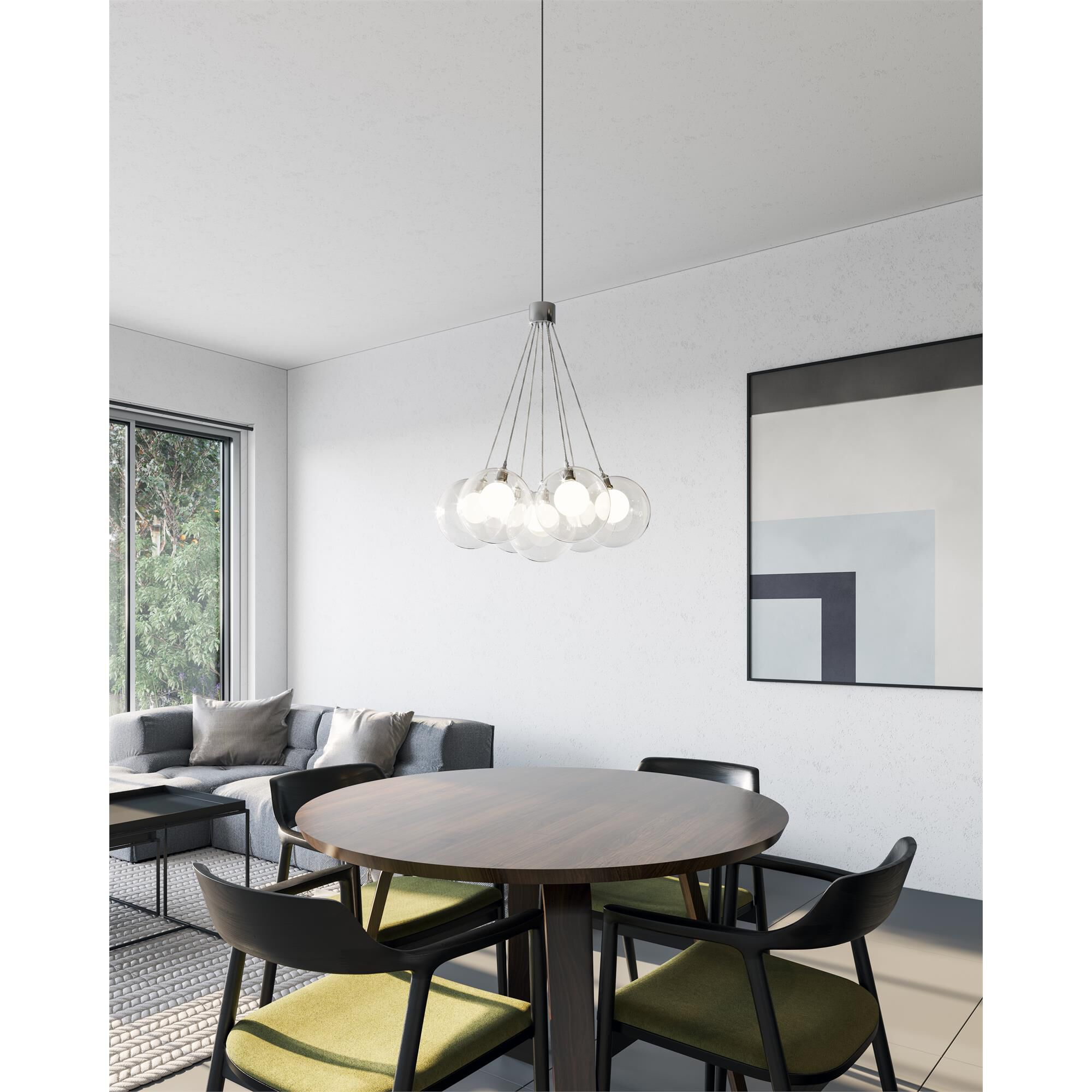 Shown in Chrome finish and Outer - Clear, Inner - Frosted glass