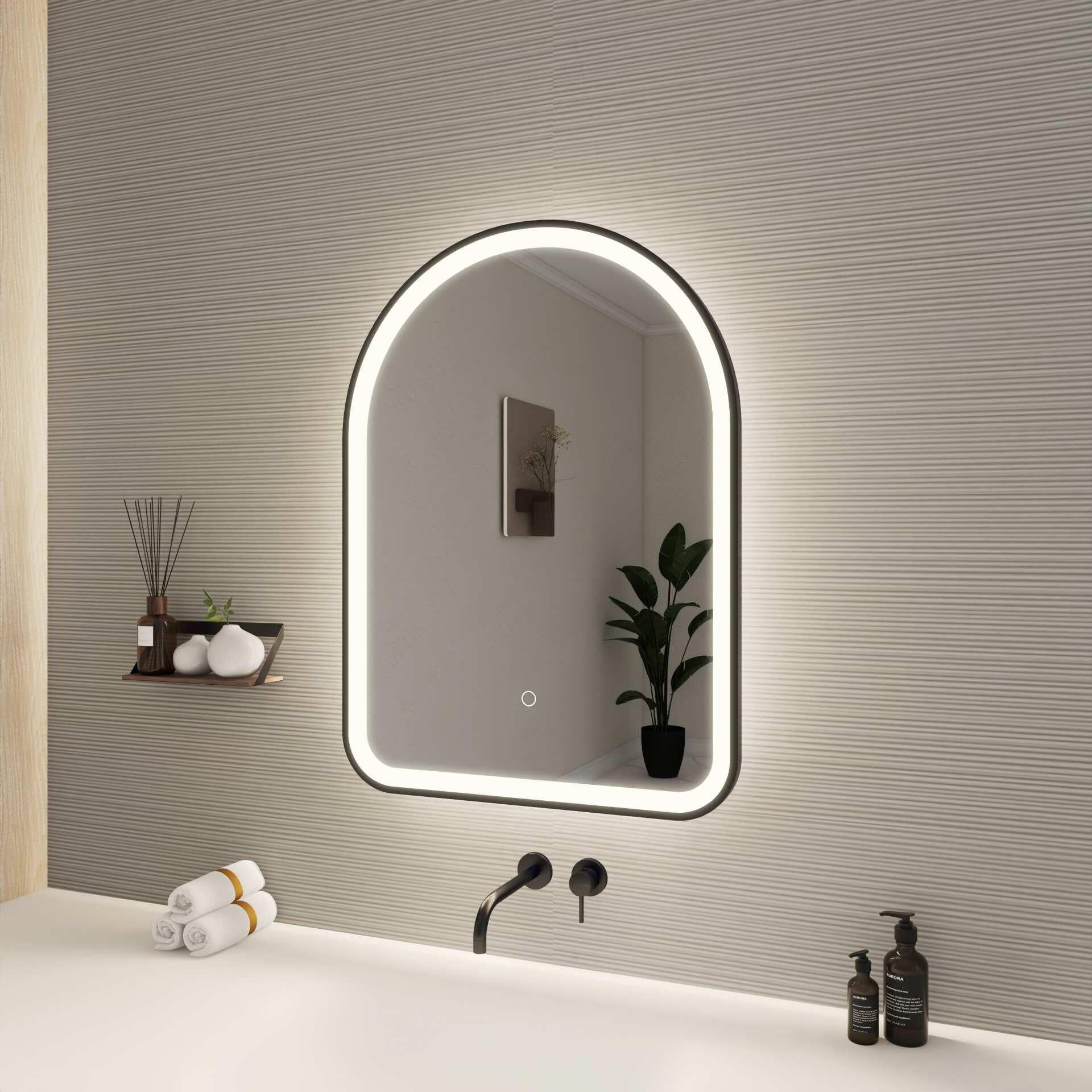 Harmoni 30 Inch Arched LED Lighted Mirror by Elegant Decor