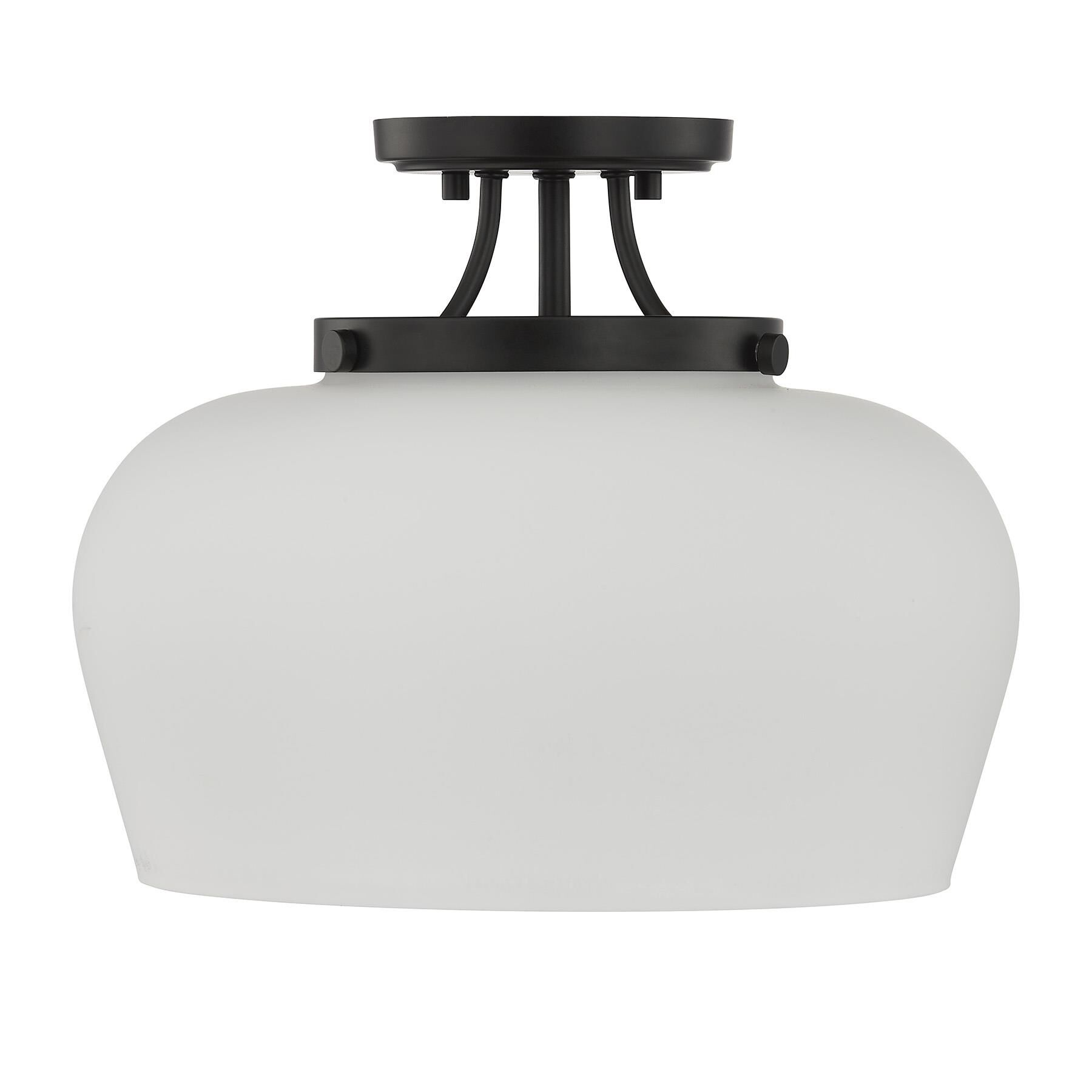 Shown in Matte Black finish and White Opal glass