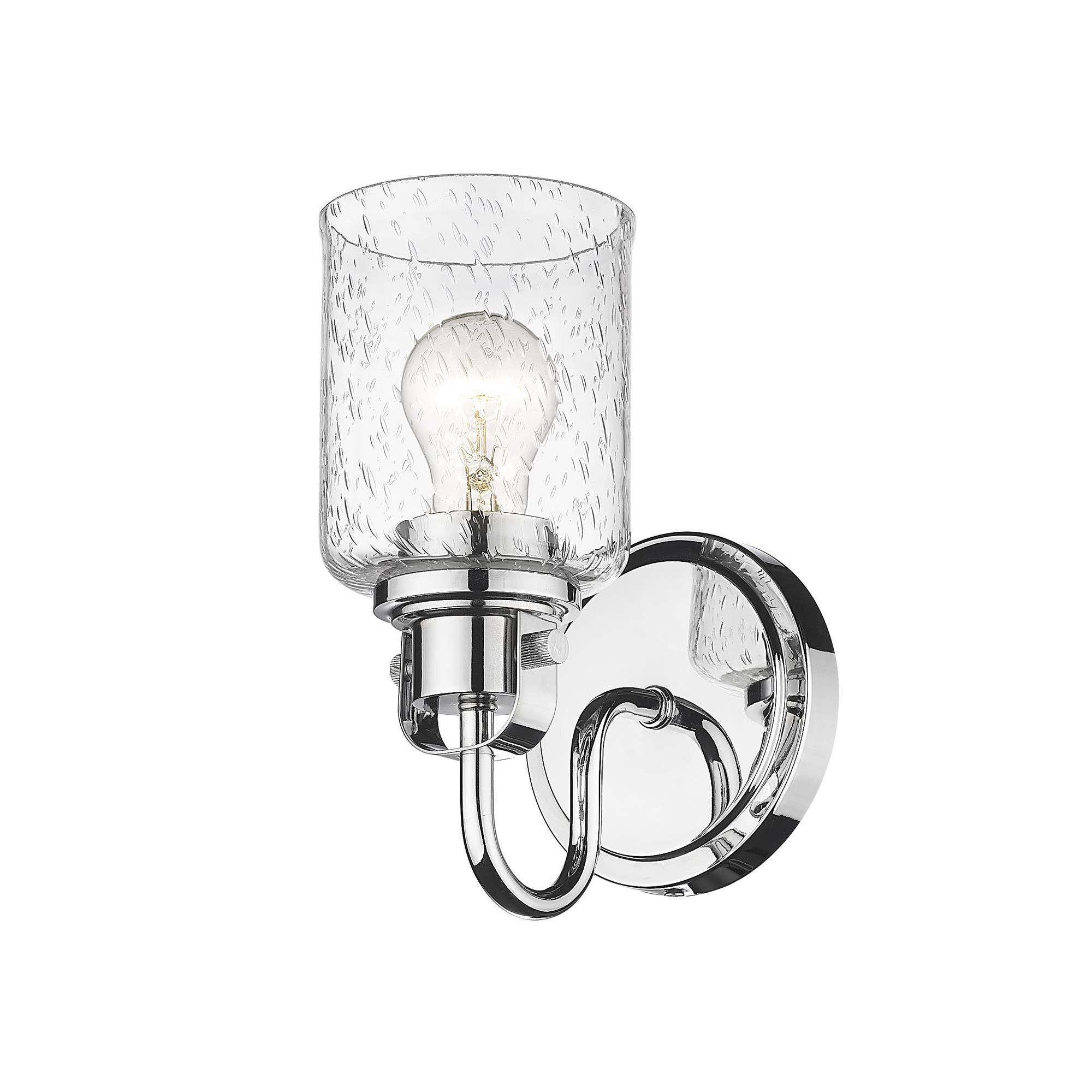 Shown in Chrome finish and Glass shade