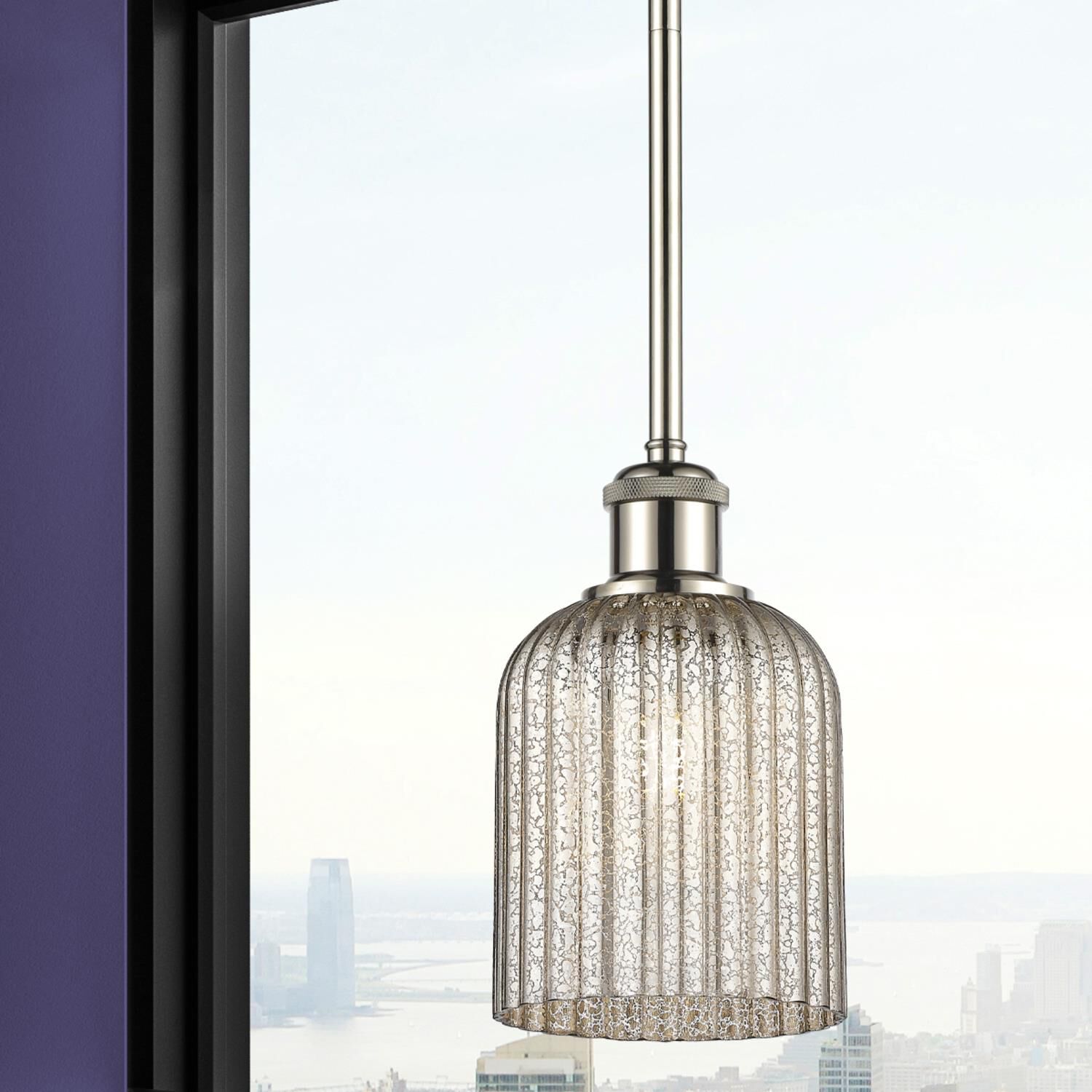 Shown in Polished Nickel finish and Mercury glass