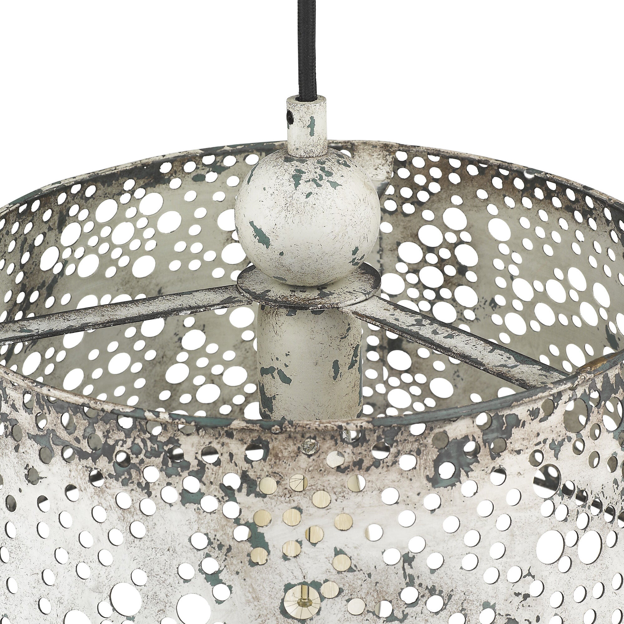 Shown in Aged Ivory finish and Aged Ivory glass and Aged Ivory, Bowl Shaped Metal shade
