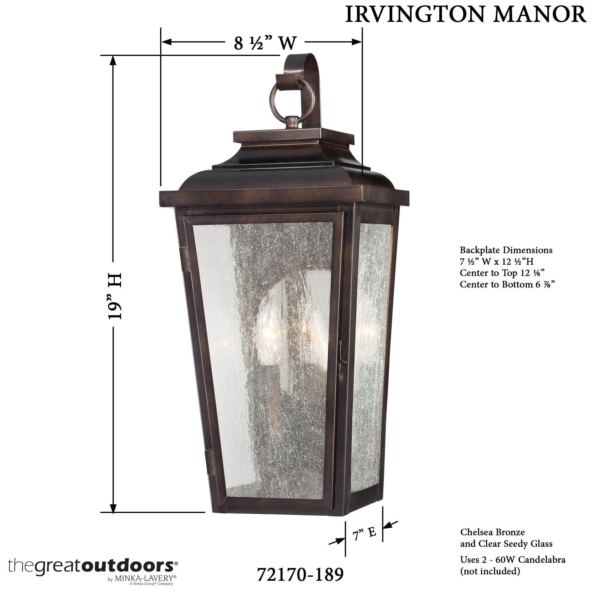 Irvington Manor Outdoor Wall Light by Minka Lavery
