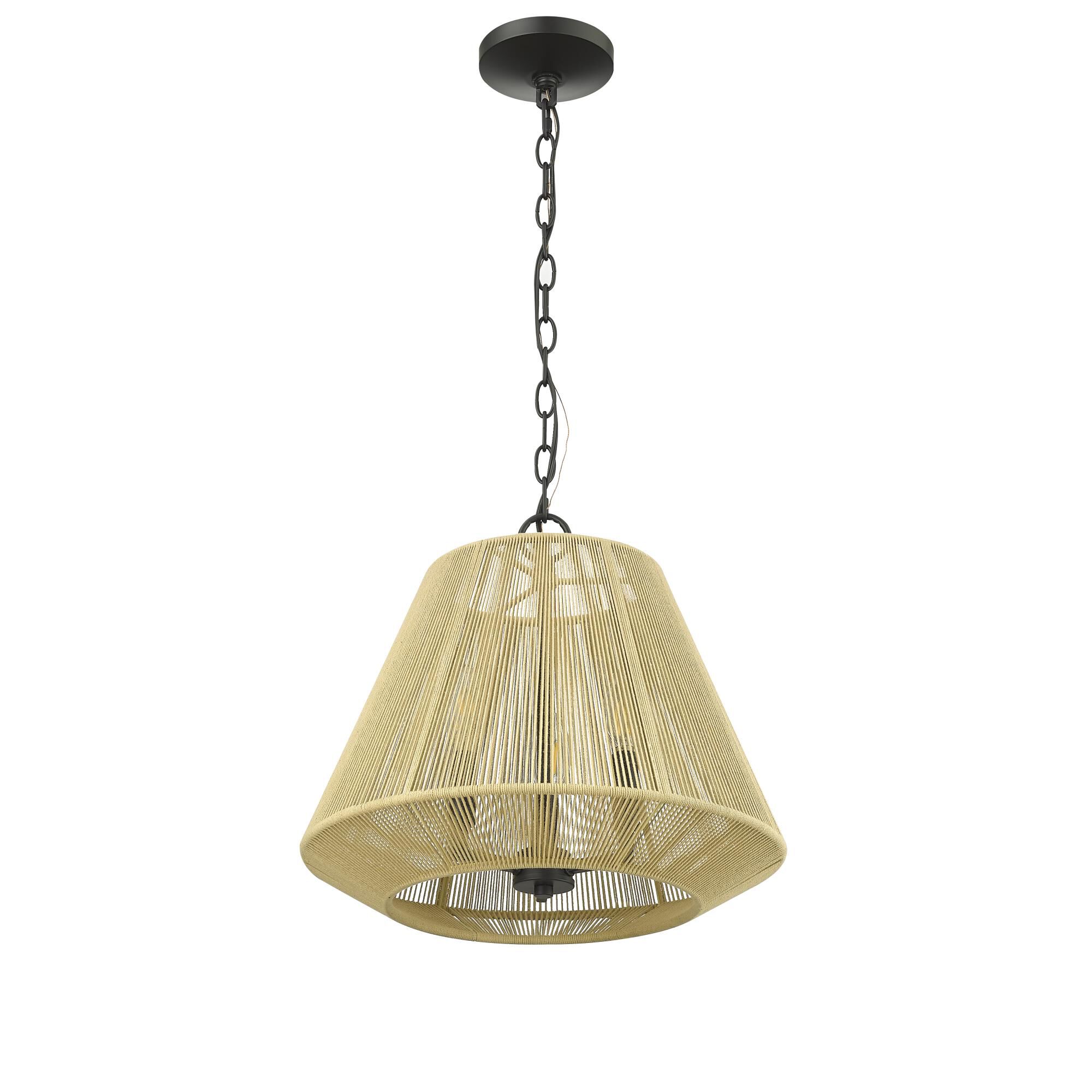 Shown in Matte Black finish and Cotton Twine shade