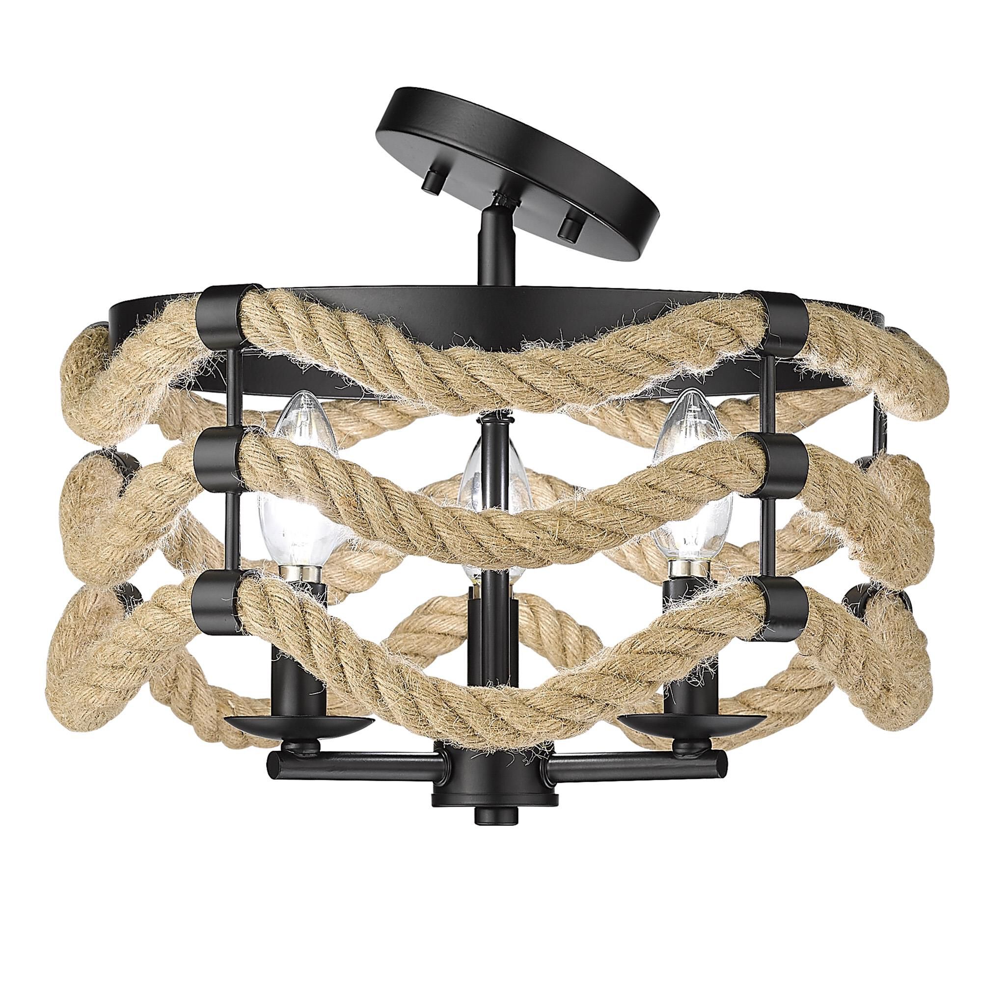 Marissa 14 Inch 3 Light Semi Flush Mount by Golden Lighting