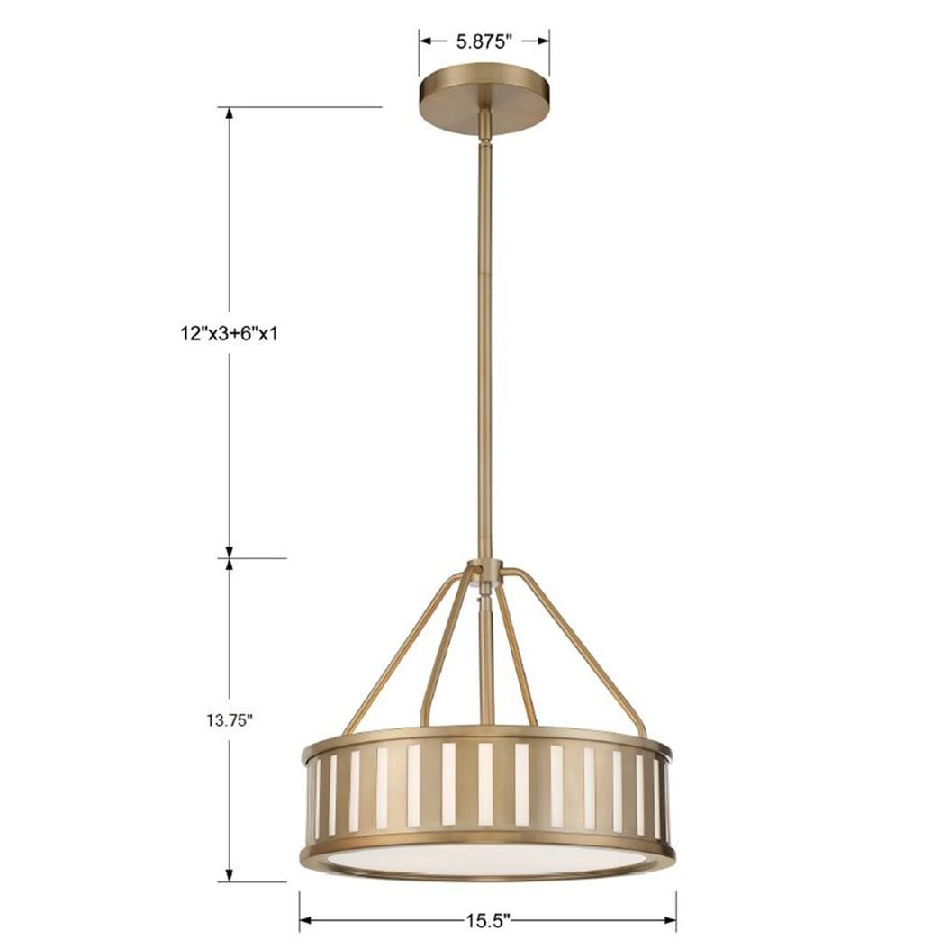 Kendal 15 Inch 3 Light Mini Chandelier by Crystorama