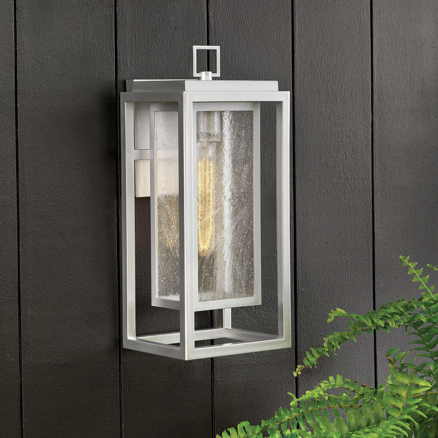 Shown in Satin Nickel finish and Clear Seedy glass and 120 Volt accent