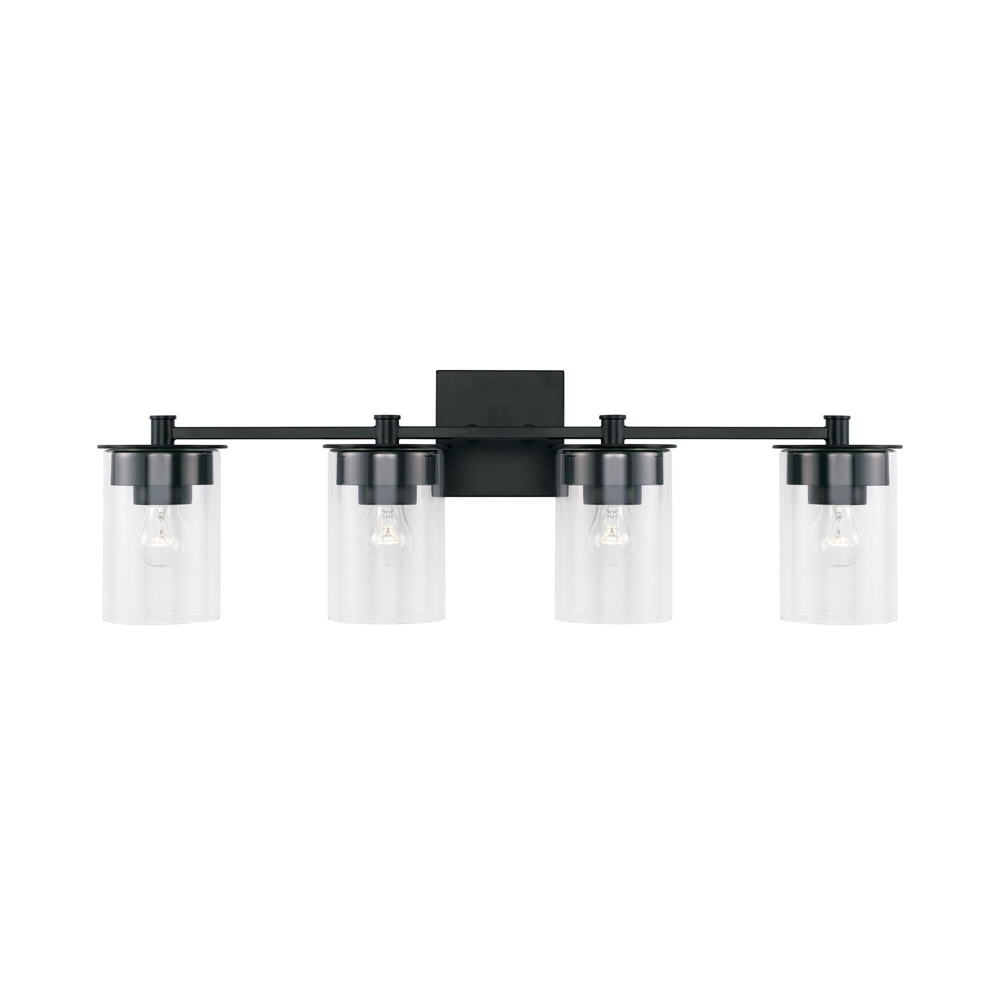 Shown in Matte Black finish and Clear glass