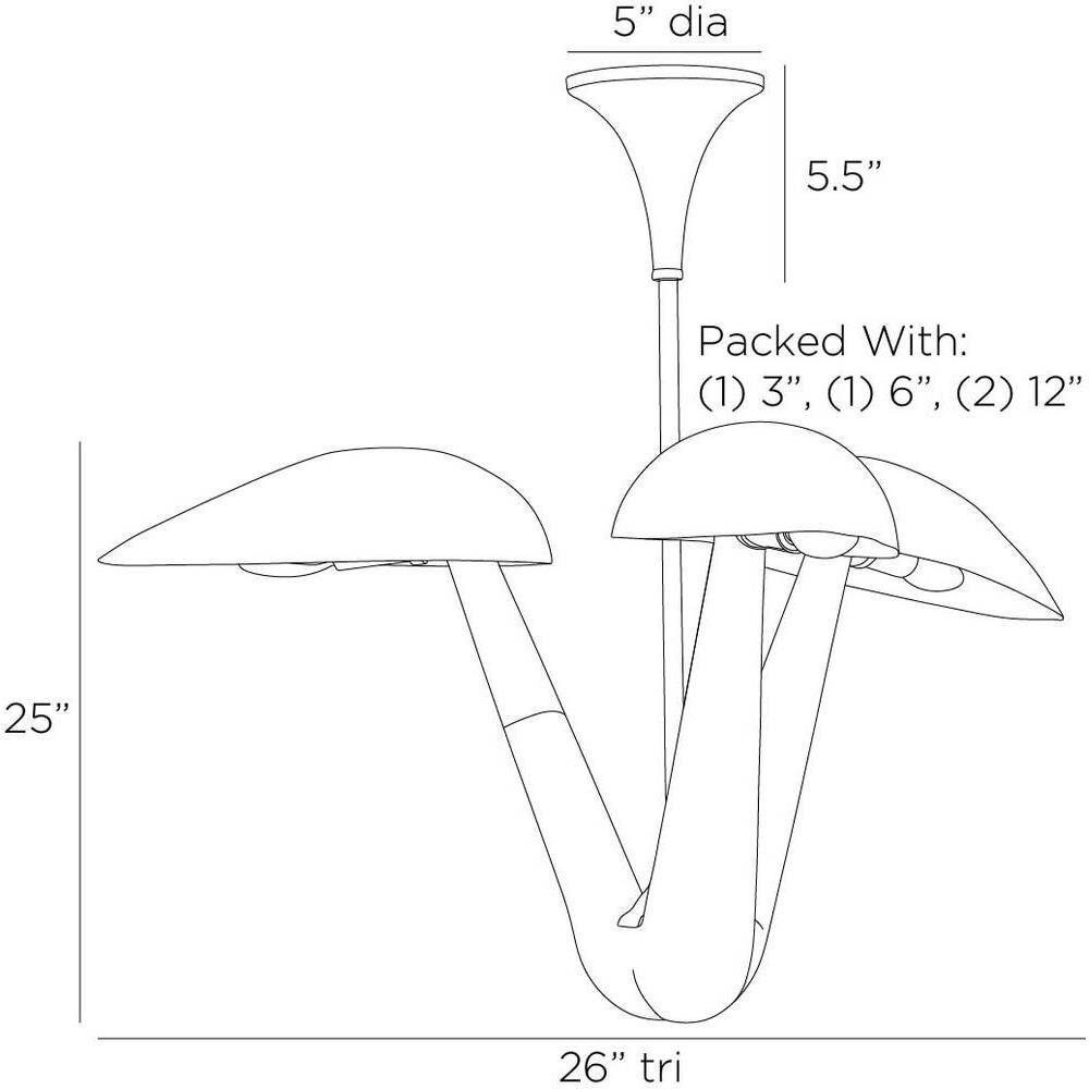 Everglades 26 Inch Semi Flush Mount by Arteriors Home