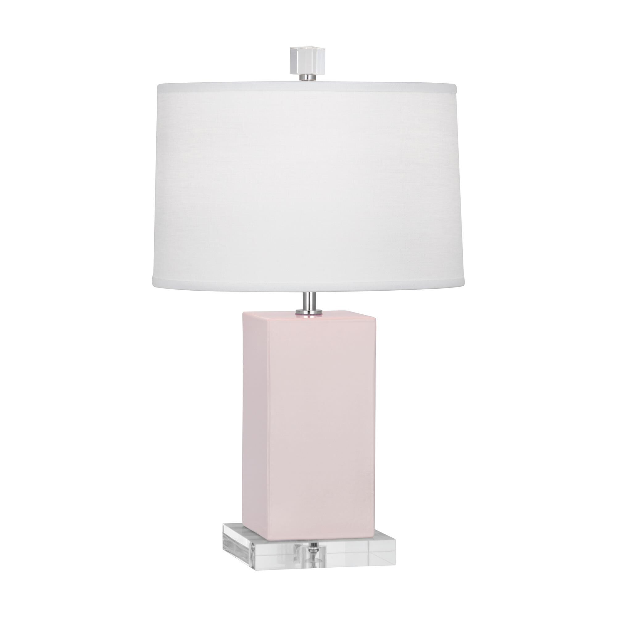 Shown in Rose Water Glazed finish and White shade