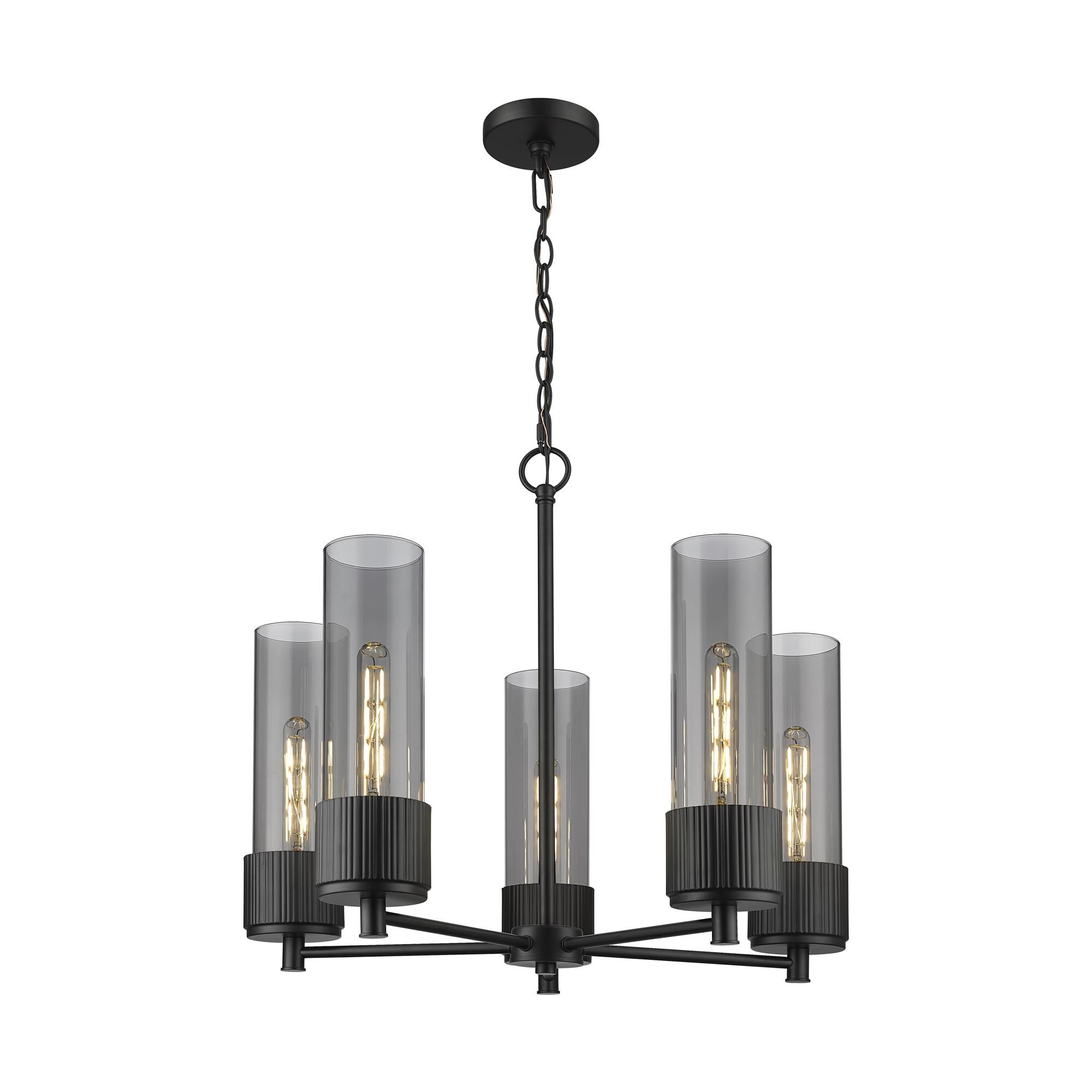 Shown in Matte Black finish and Plated Smoke glass