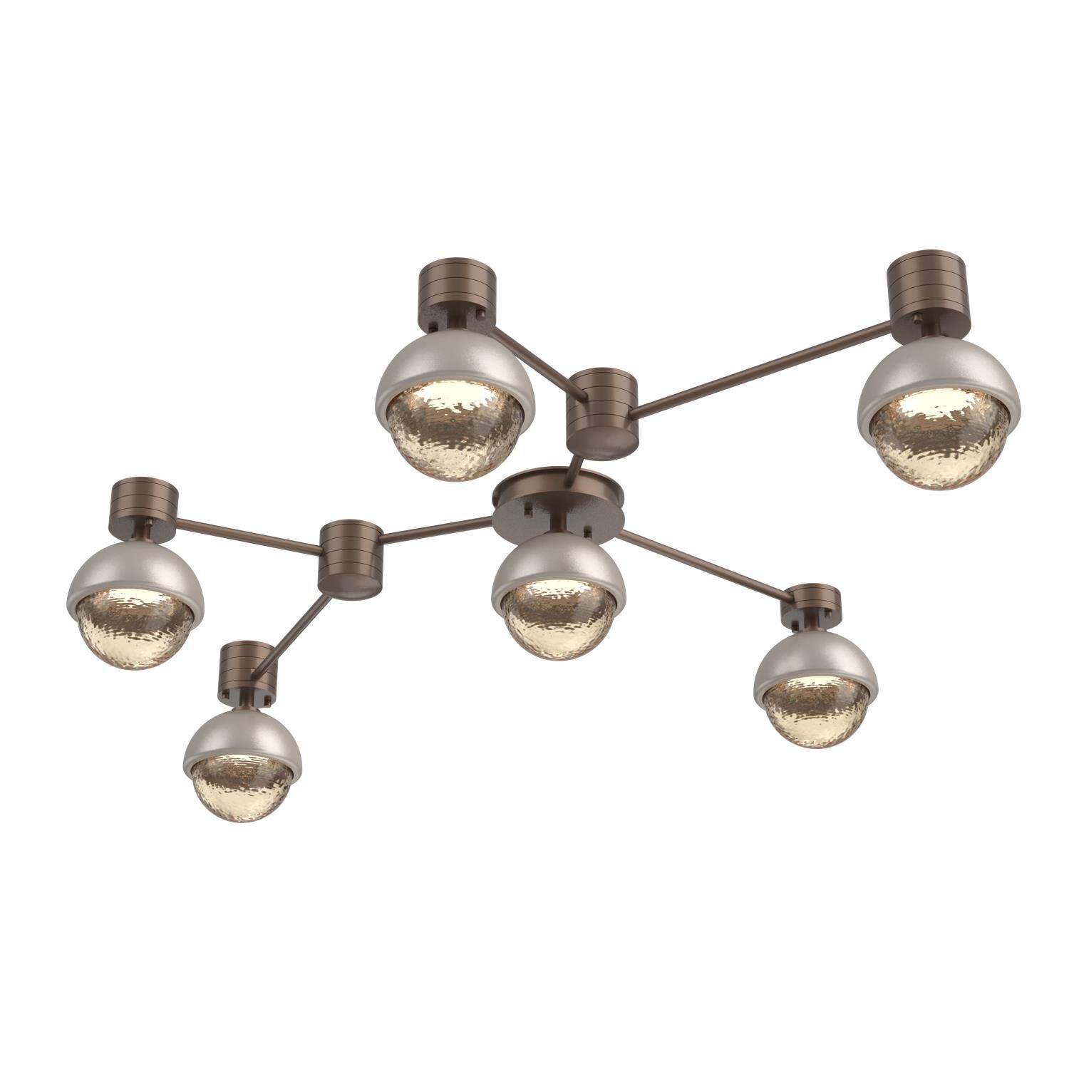 Shown in Burnished Bronze finish and Amber glass and Beige Silver accent