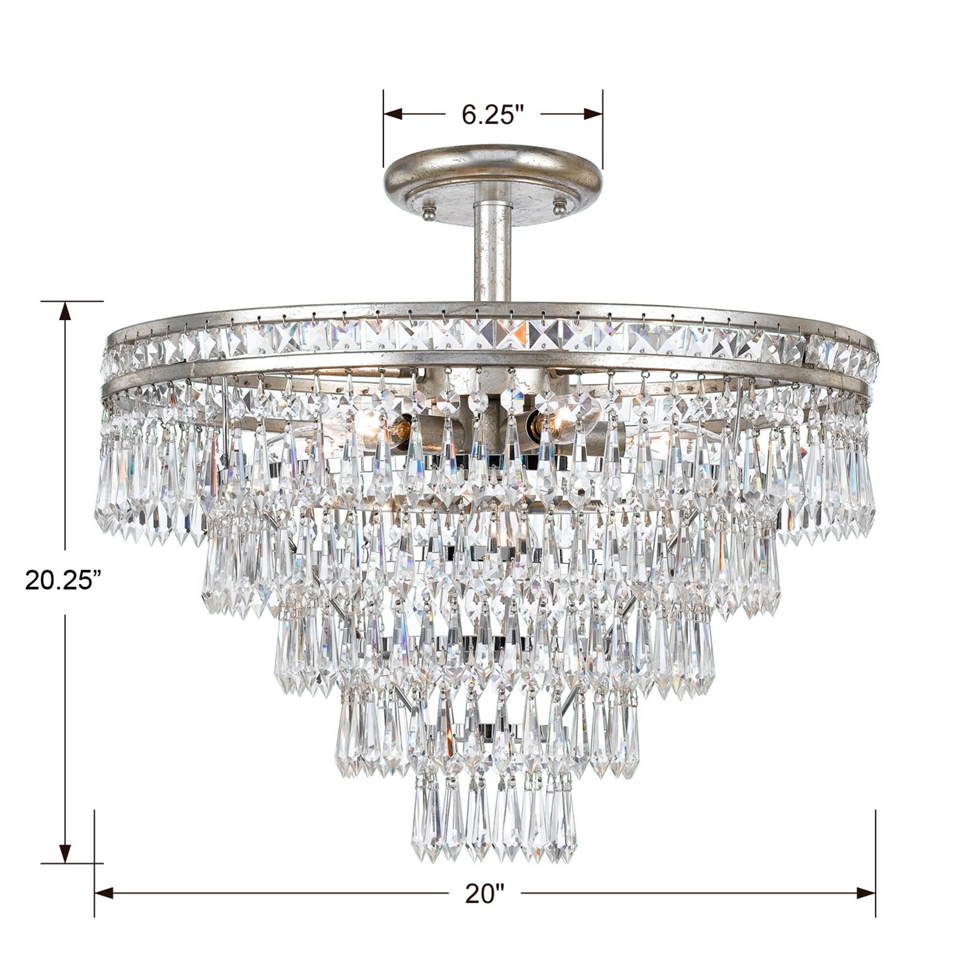 Shown in Olde Silver finish and Hand Cut Crystal crystal