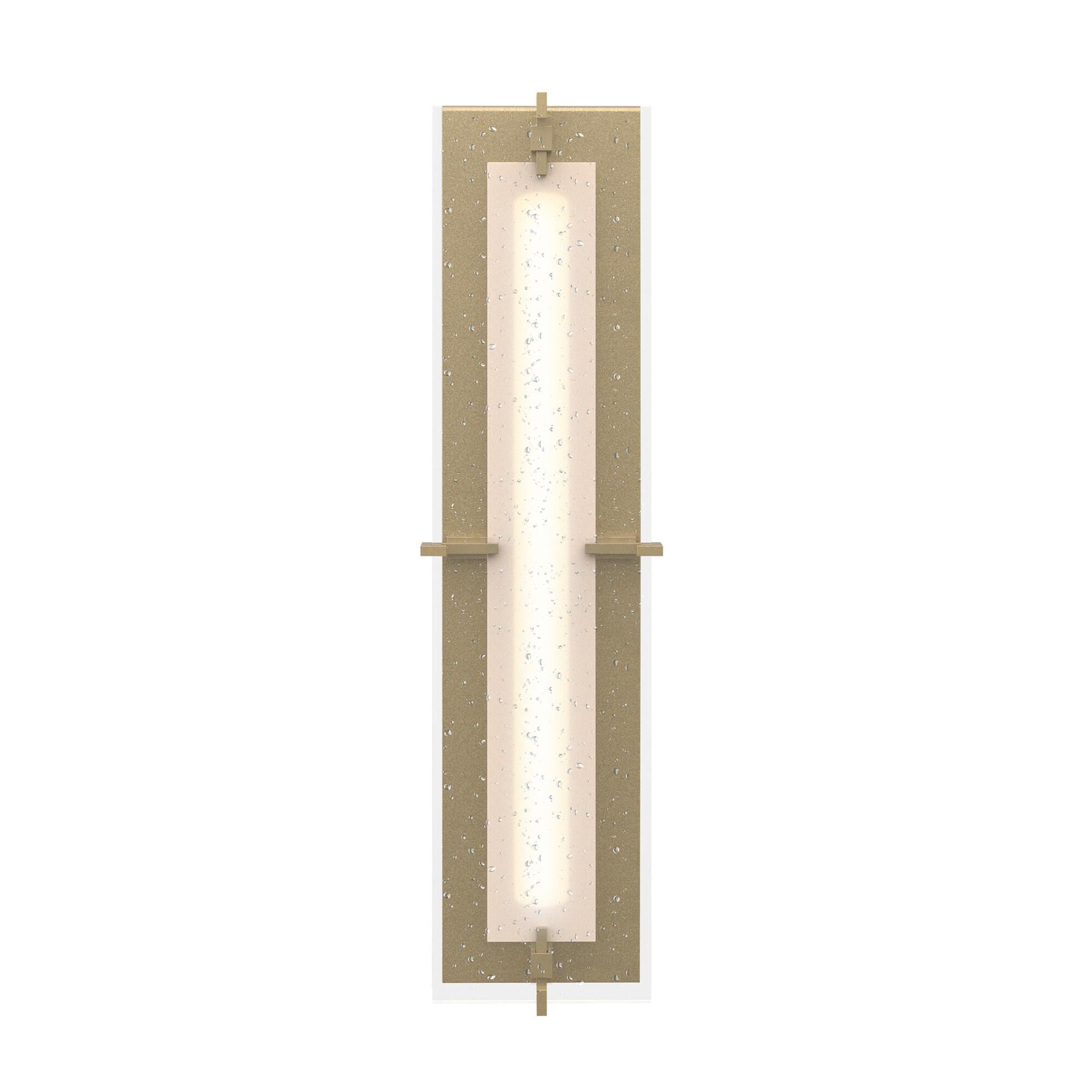 Shown in Soft Gold finish and Seeded Clear  glass