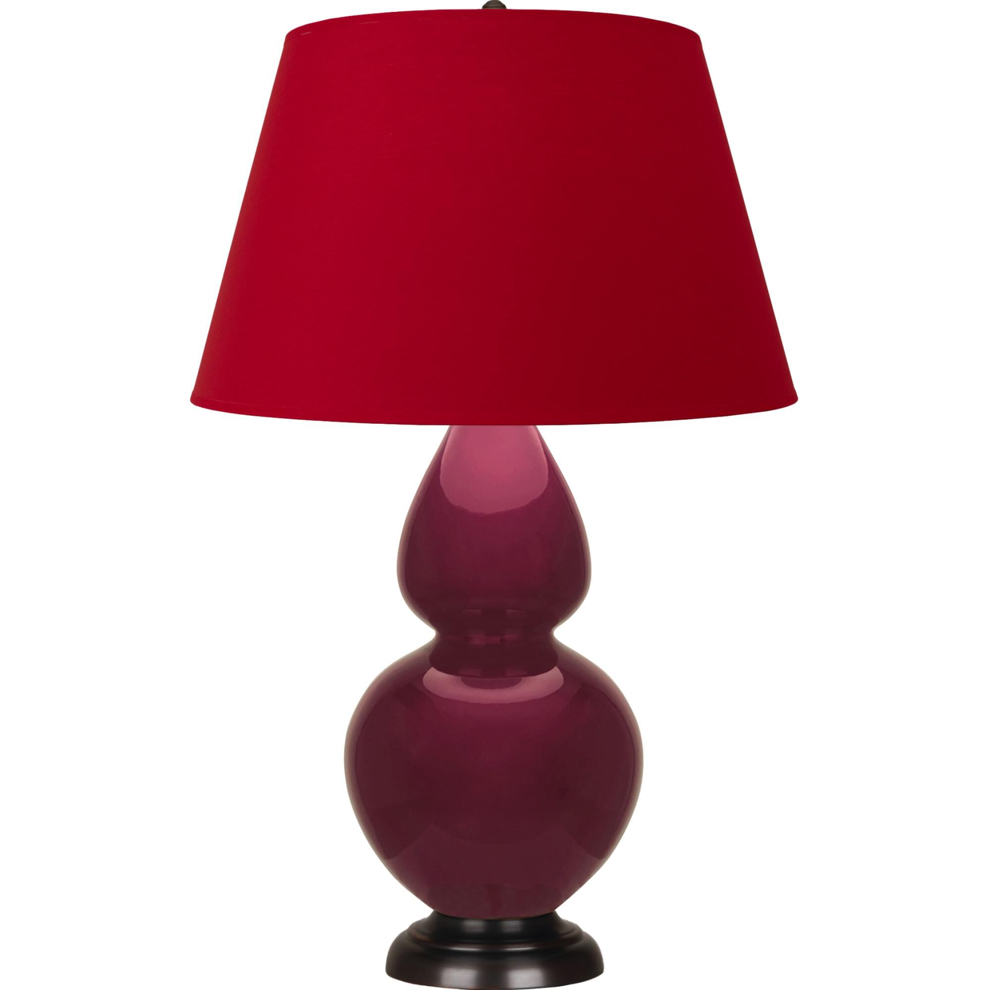 Shown in Sugar Plum Glazed finish and Rose Red with Ink Black Lining shade and Deep Patina Bronze accent