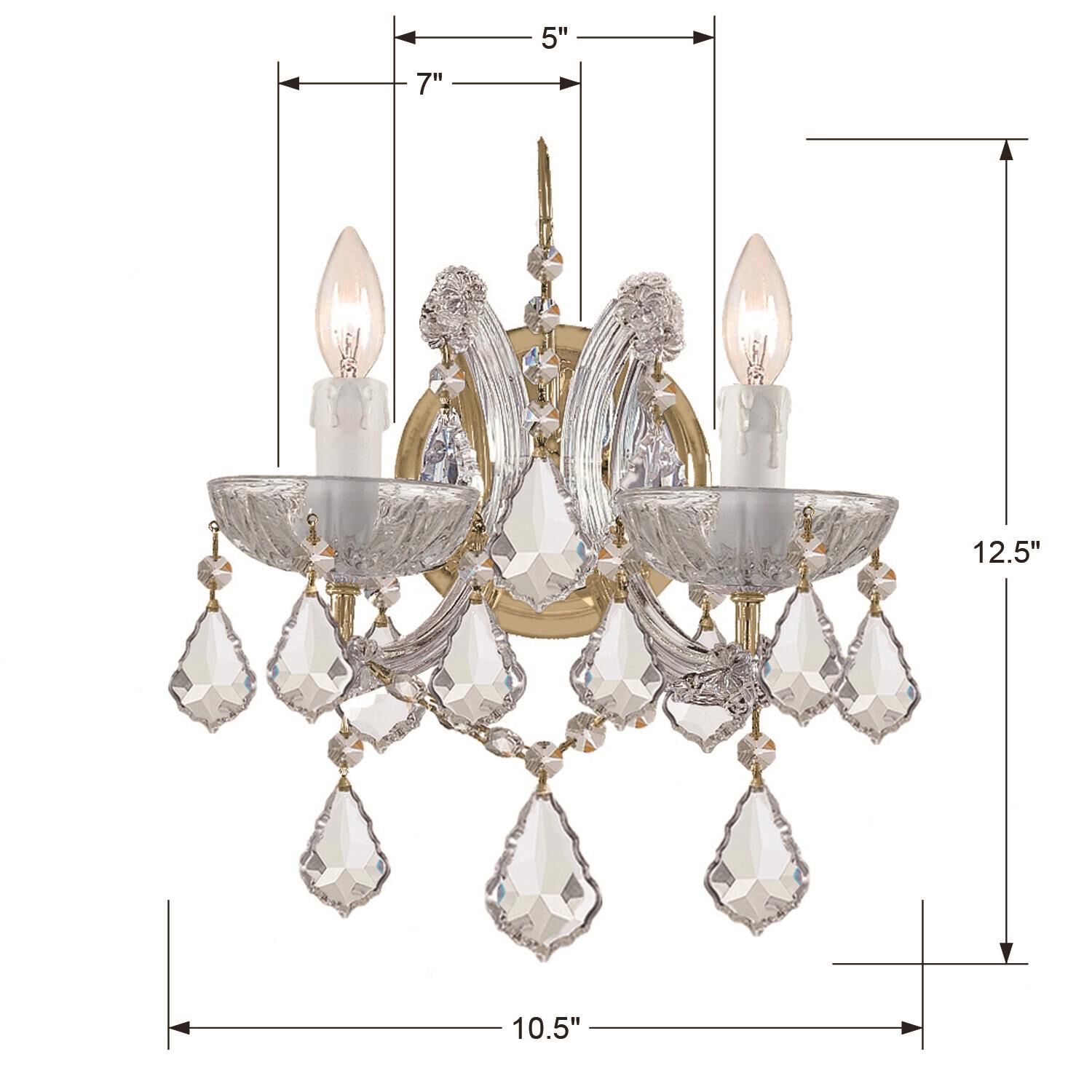 Shown in Gold finish and Clear Hand Cut crystal