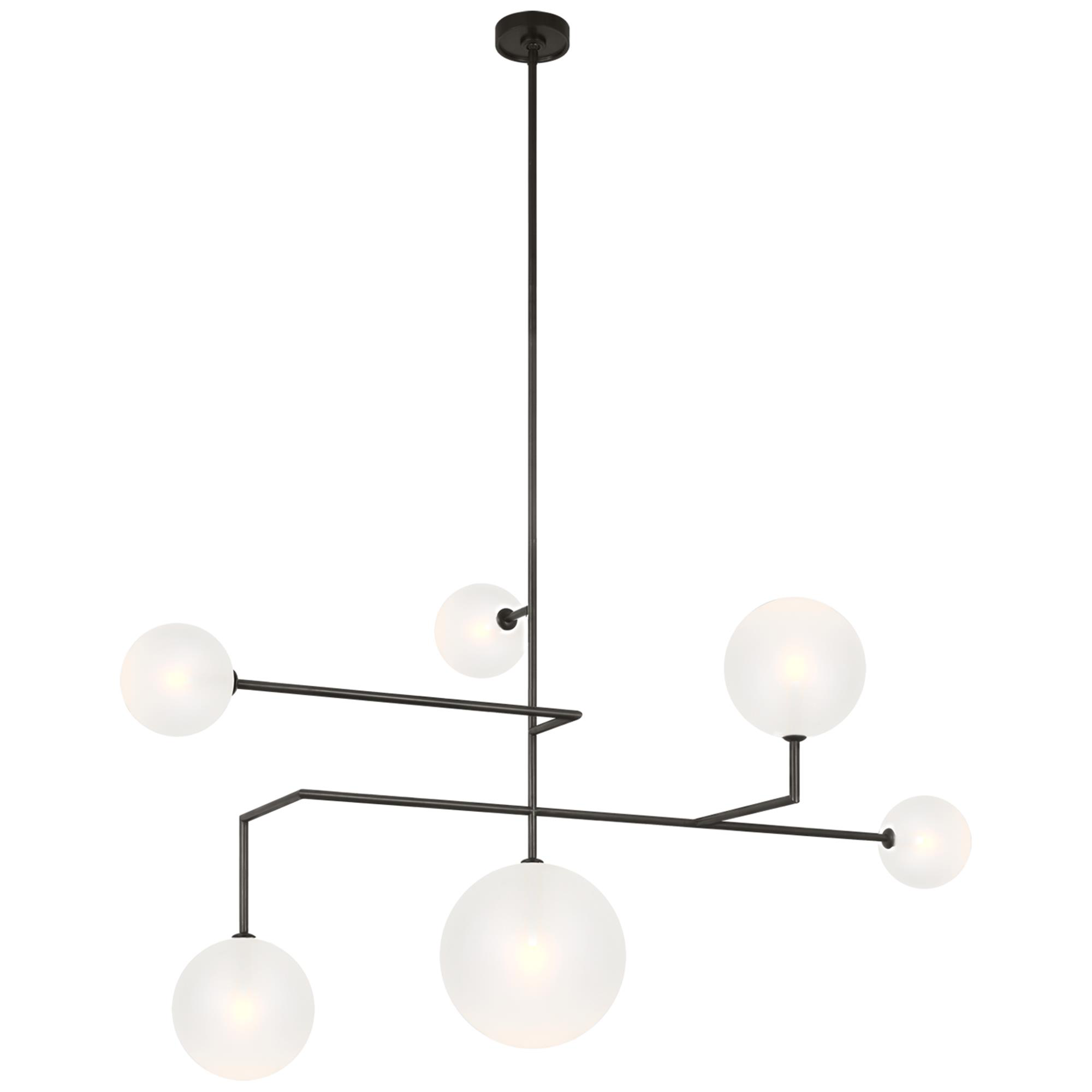 Shown in Modern Iron finish and Soft Etched glass
