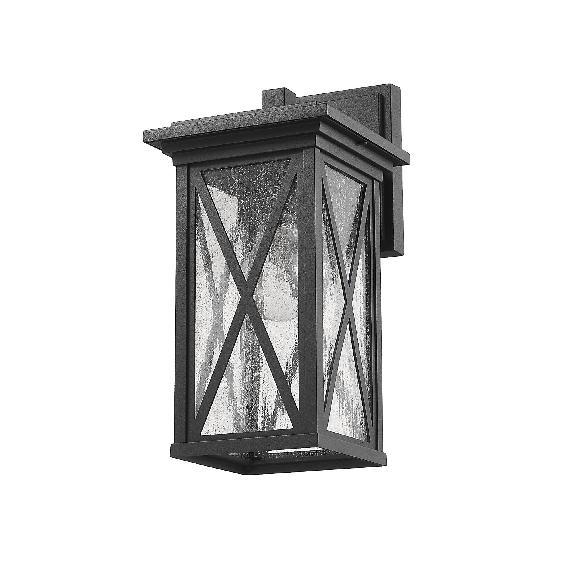 Shown in Black finish and Glass shade