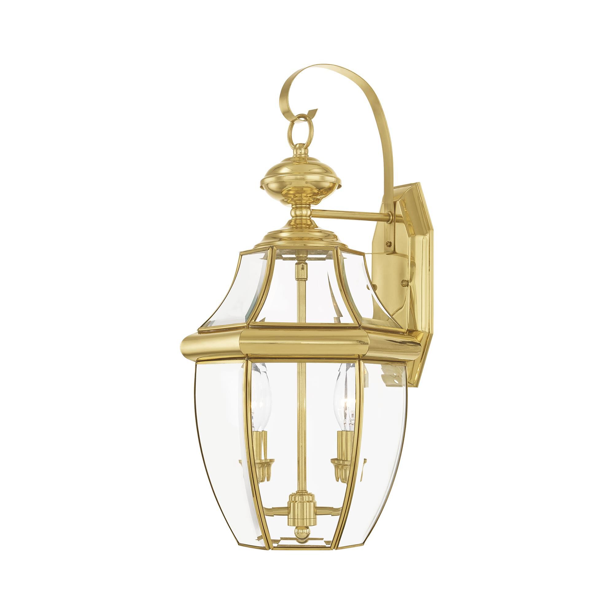 Shown in Polished Brass finish and Clear Beveled glass