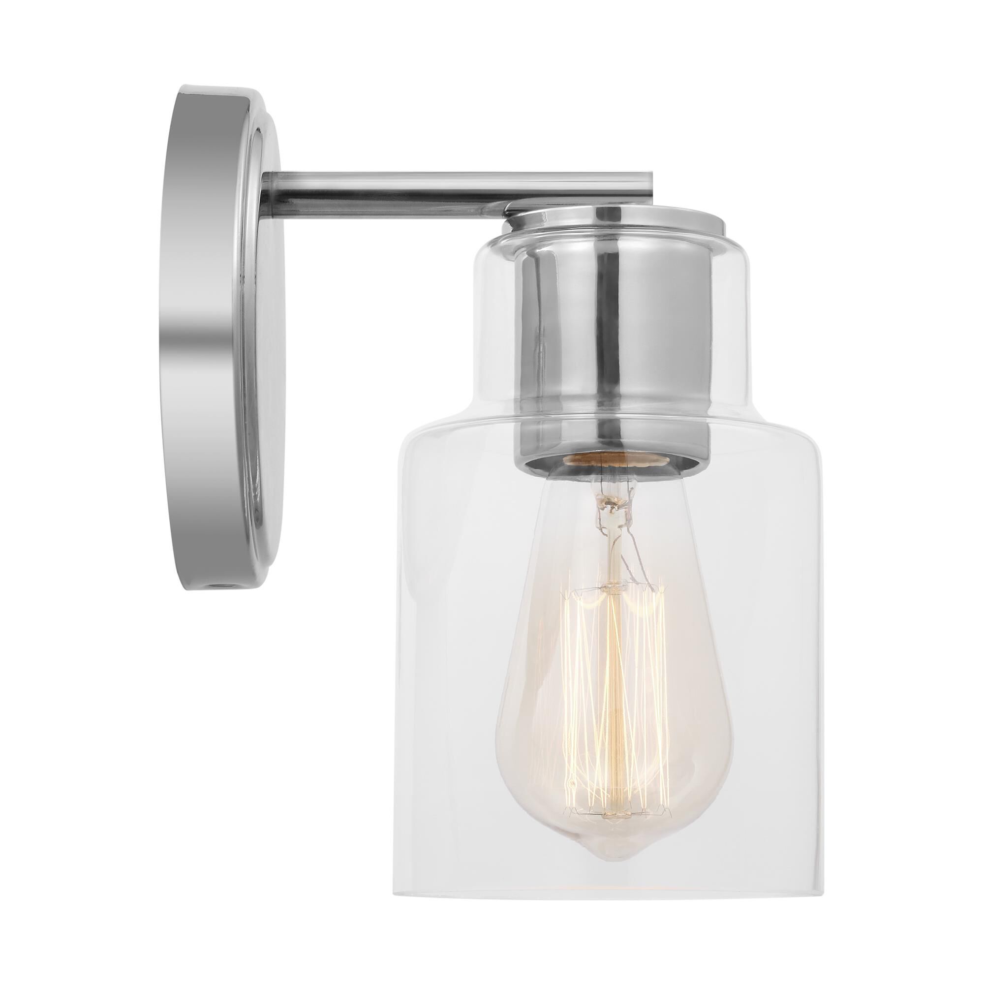 Shown in Chrome finish and Clear glass