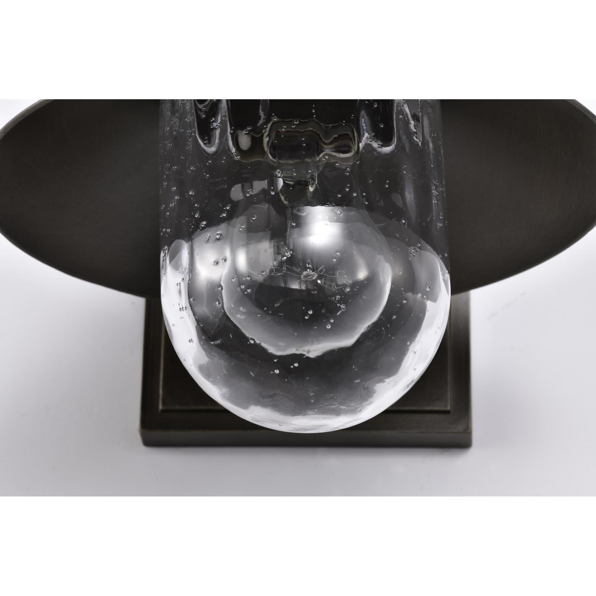 Shown in Bronze finish and Clear Seeded glass