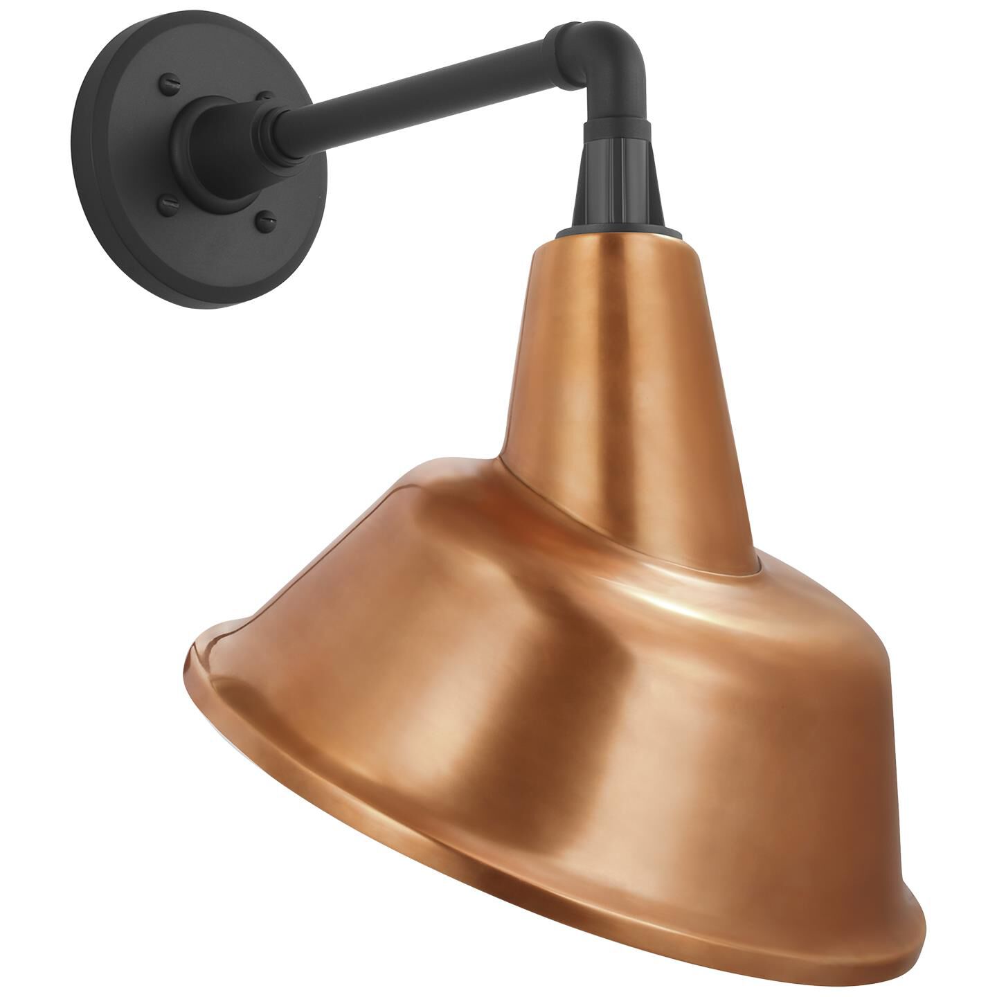 Shown in Matte Black finish and Soft Copper Bowers shade