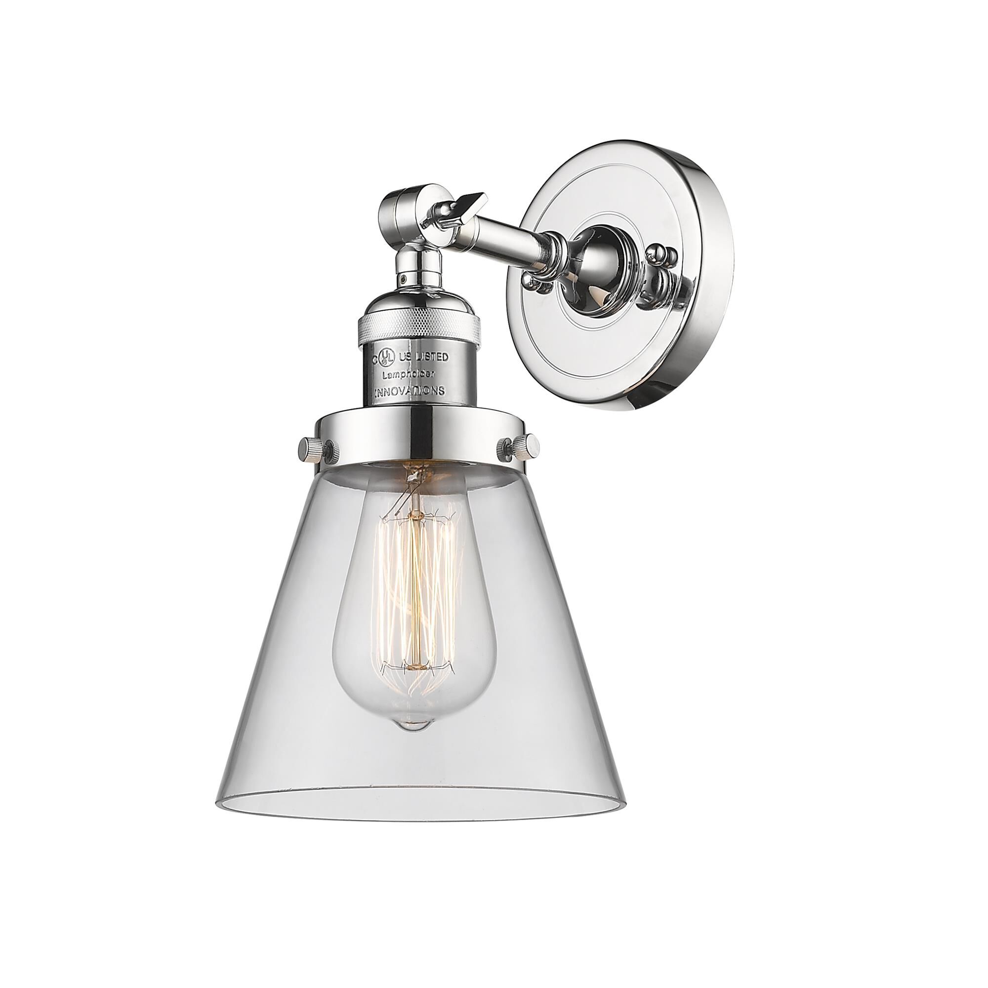 Shown in Polished Chrome finish and Clear glass