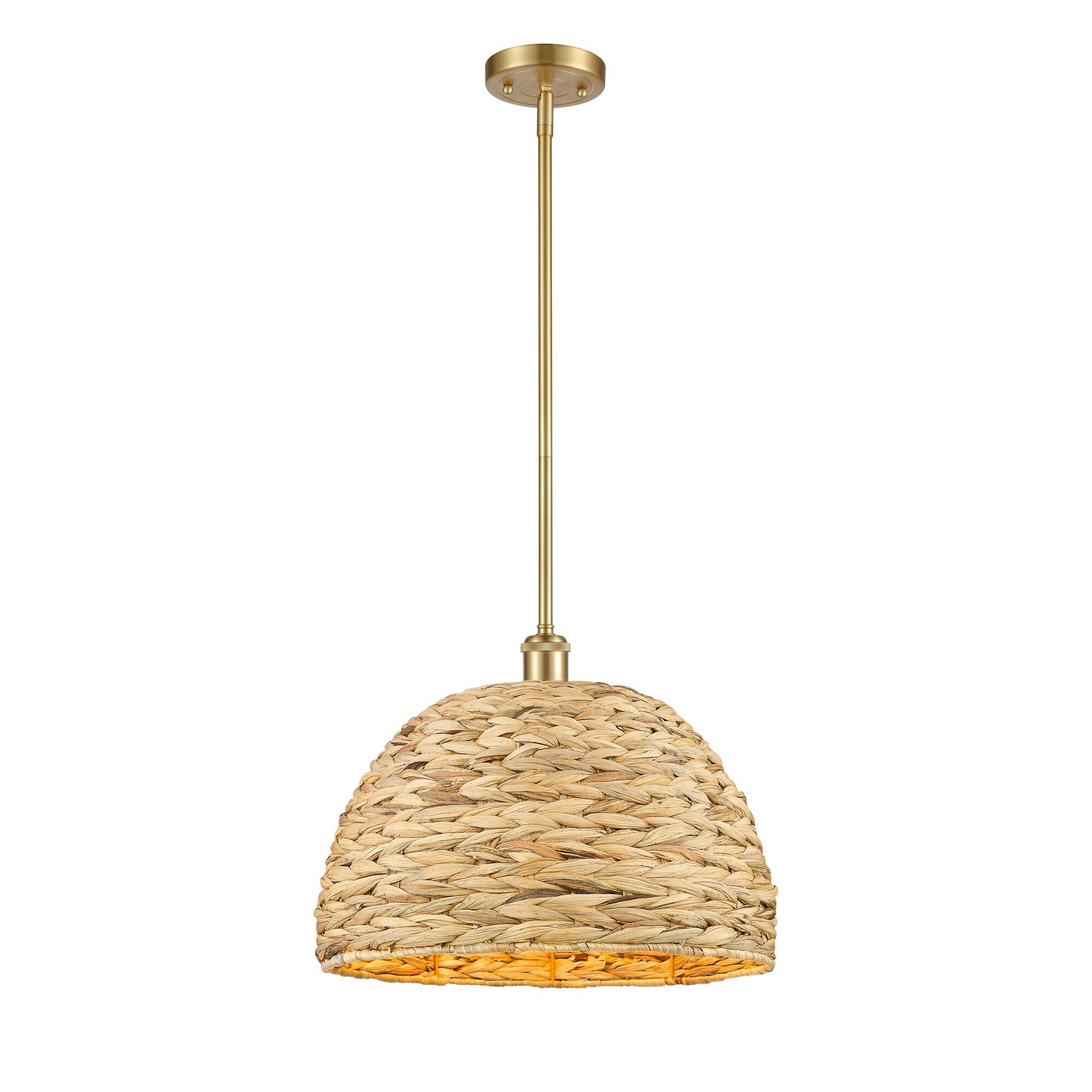 Bruno Marashlian Woven Rattan 16 Inch Large Pendant by Innovations Lighting