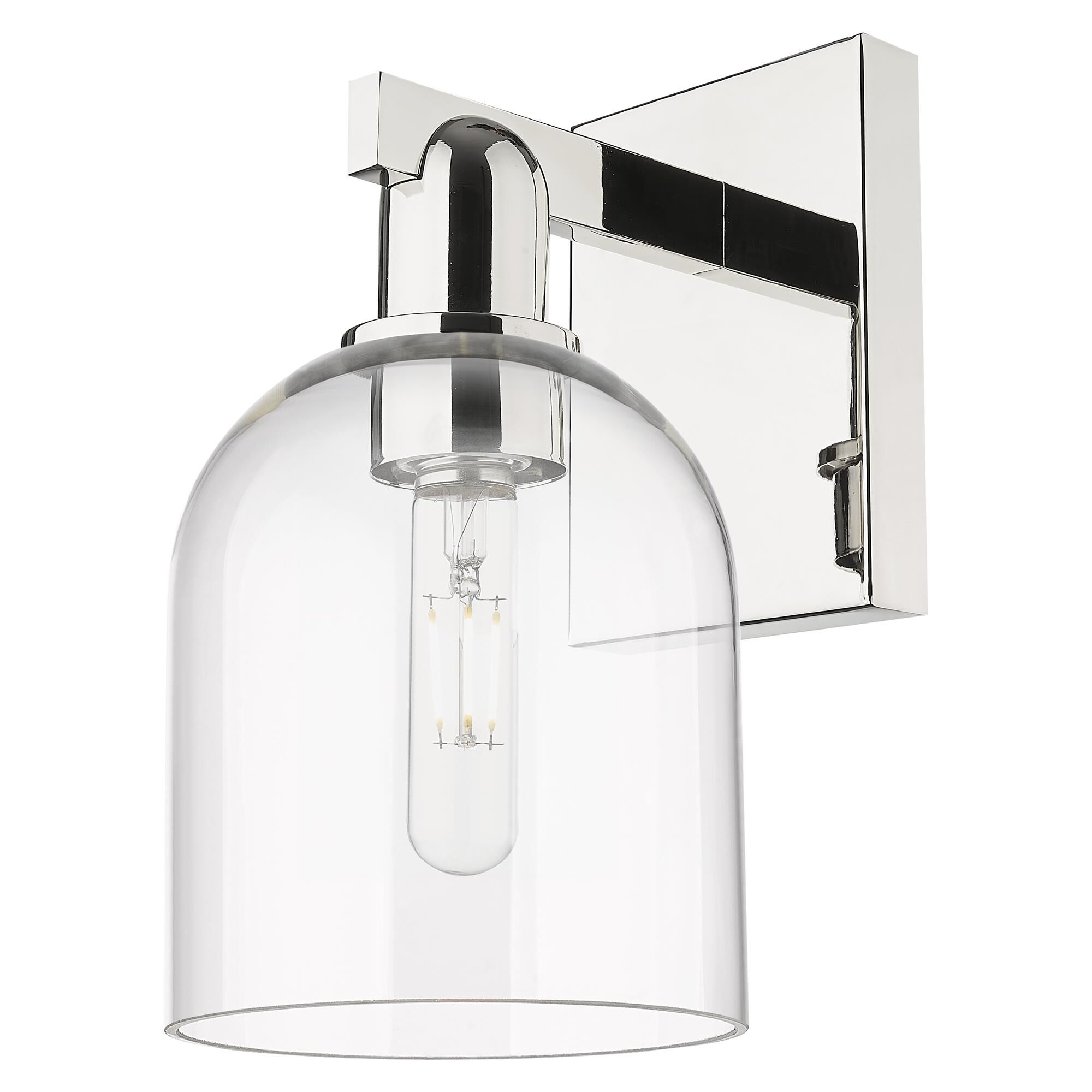 Shown in Polished Nickel finish and Clear glass
