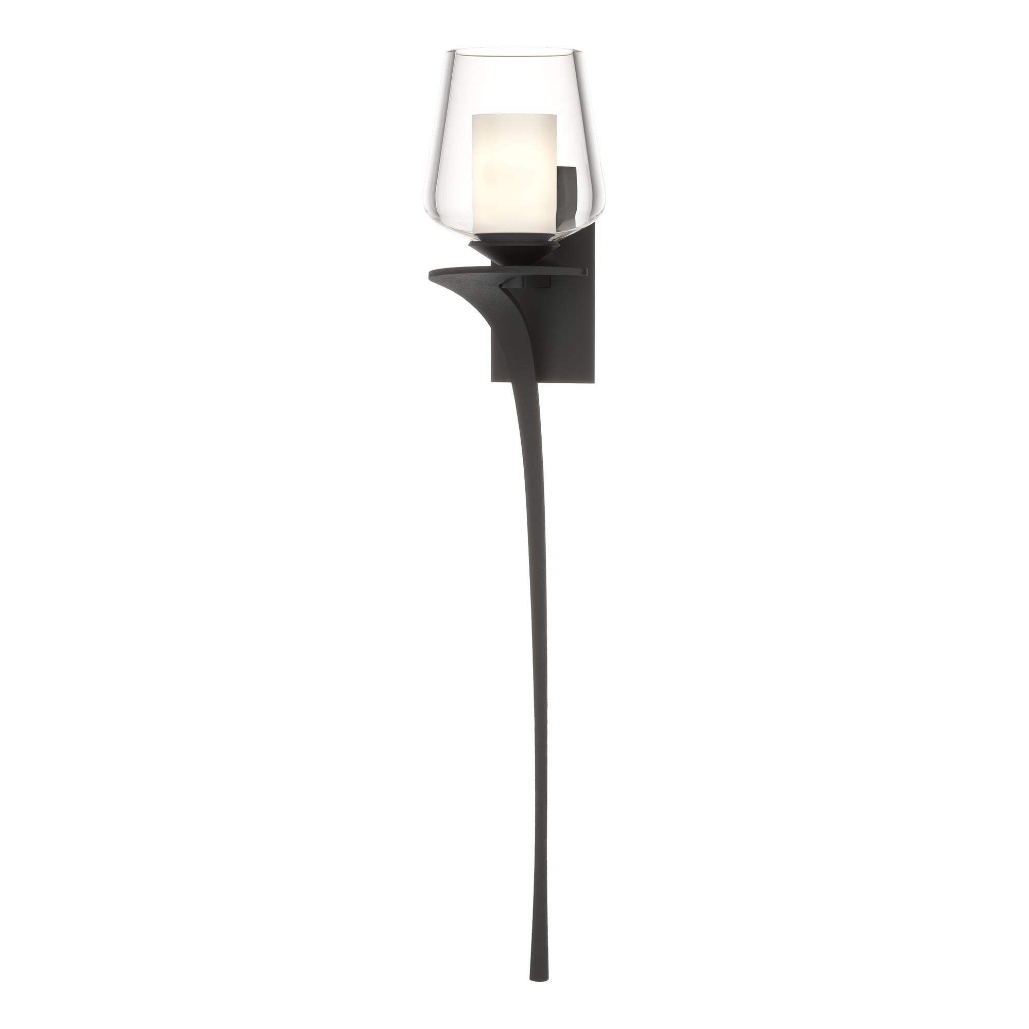 Shown in Black finish and Opal And Clear glass and Orientation: Left accent