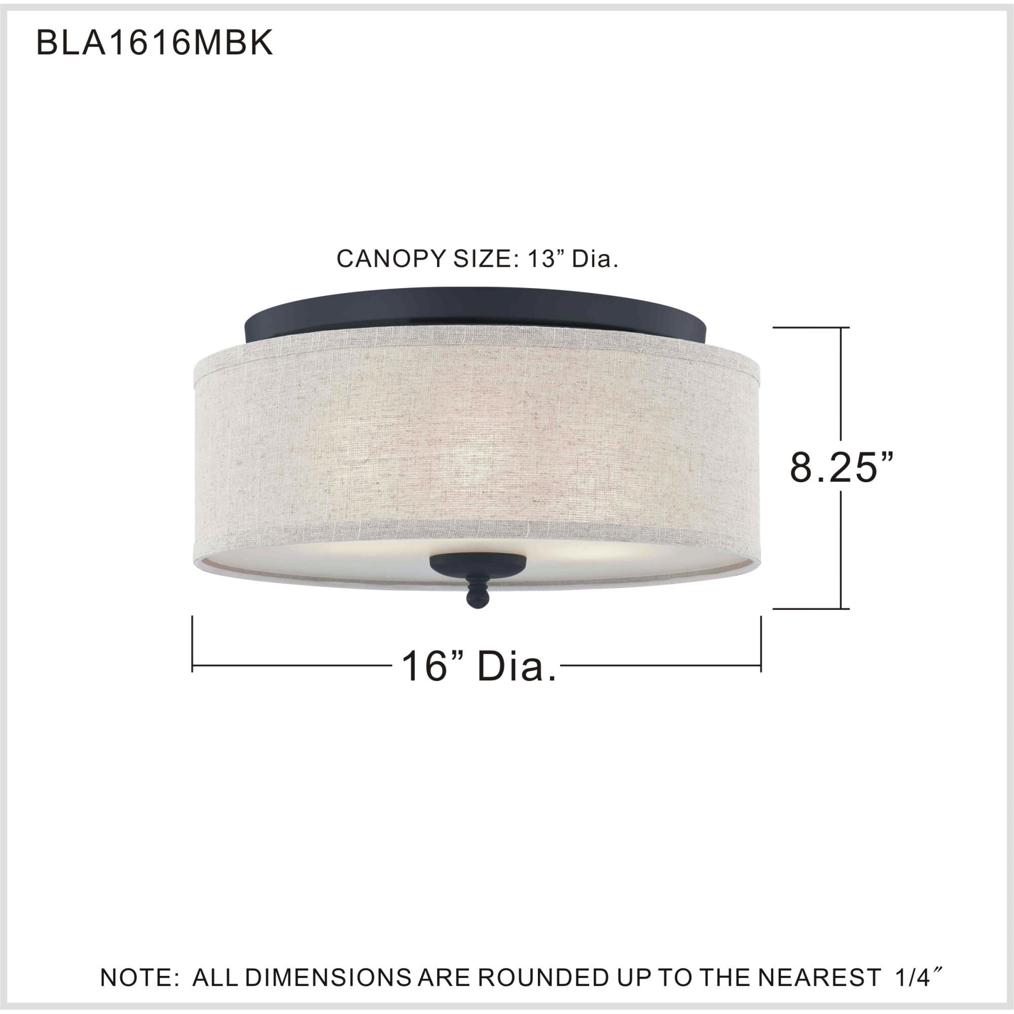 Blanche 16 Inch 3 Light Flush Mount by Quoizel
