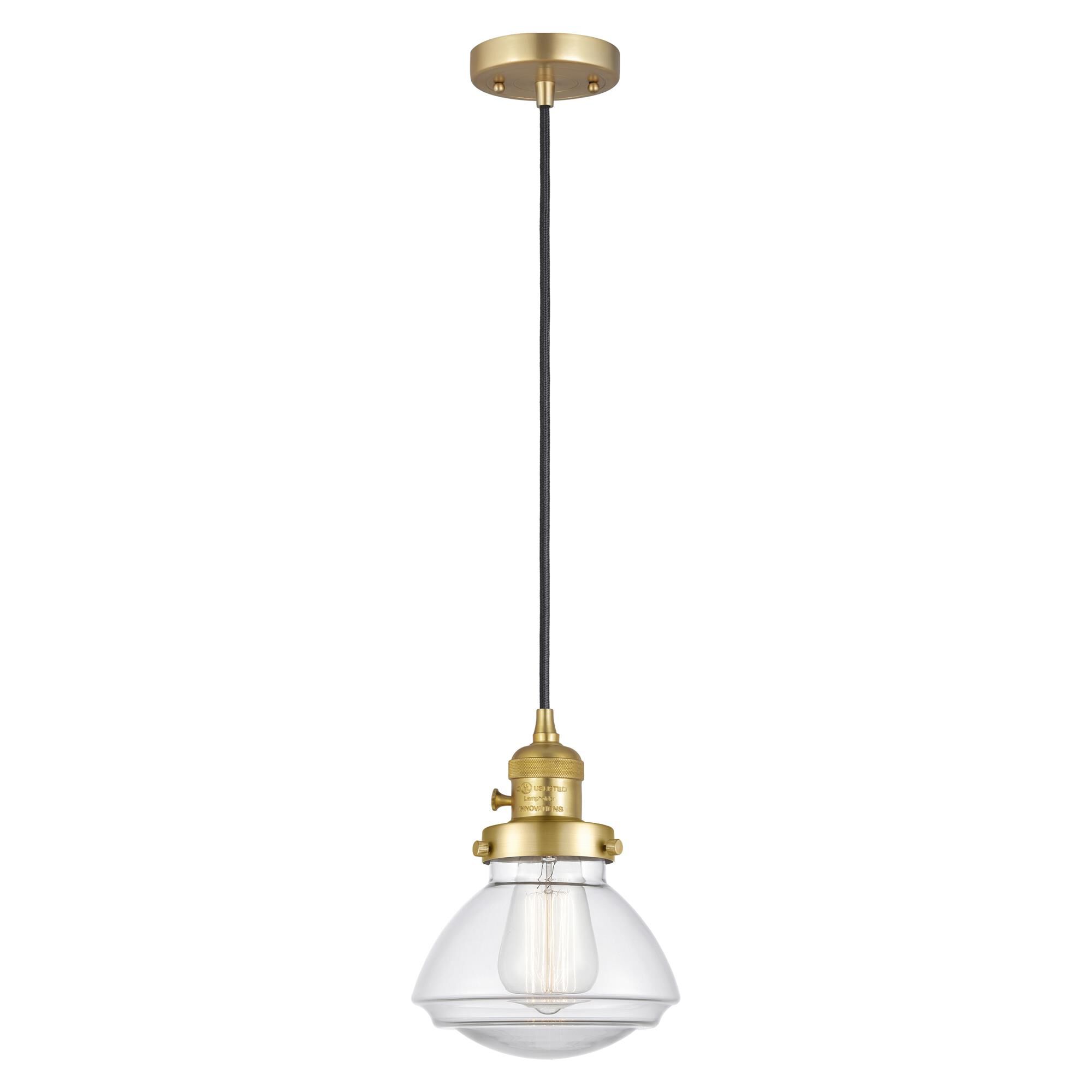 Shown in Satin Gold finish and Clear glass