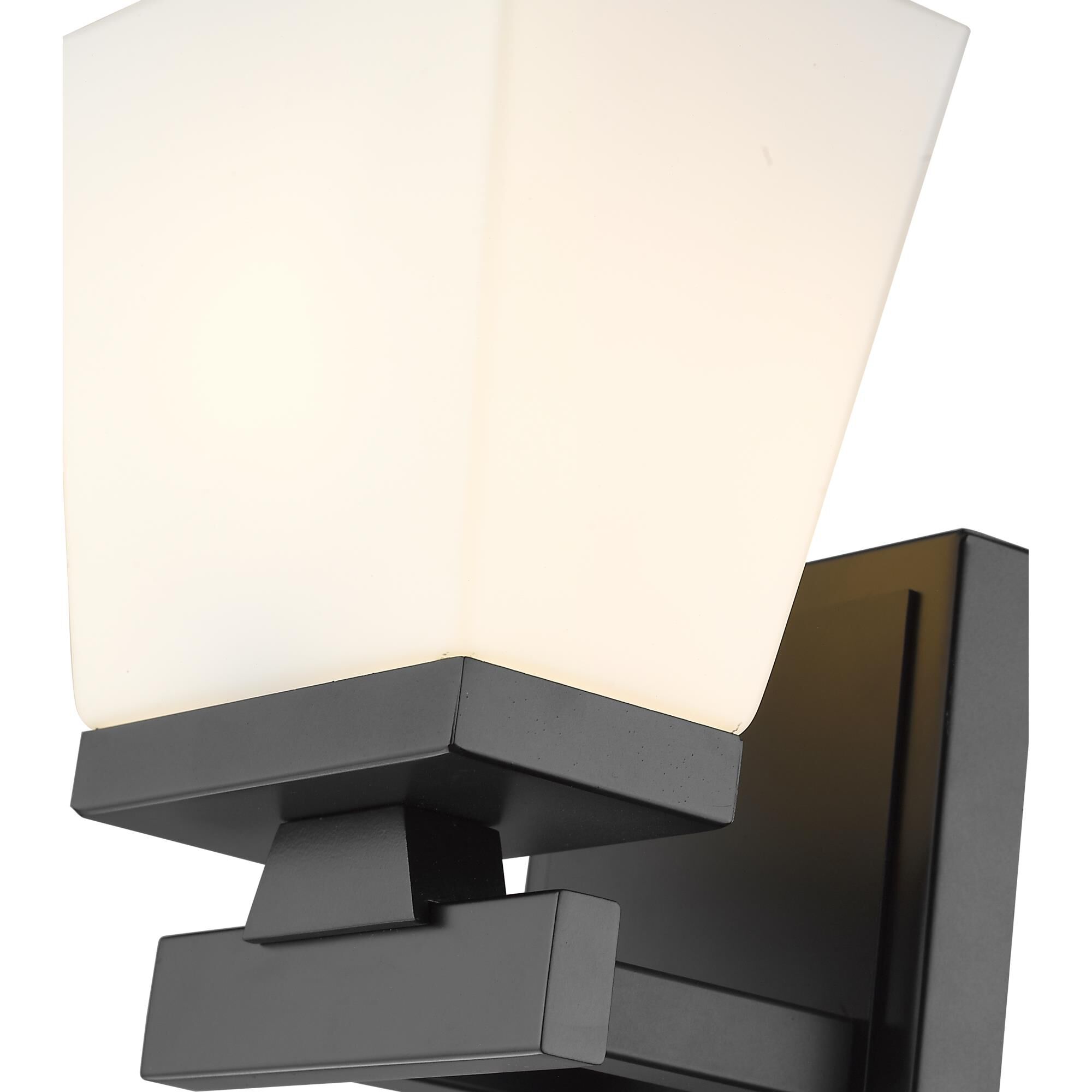 Shown in Matte Black finish and Glass shade