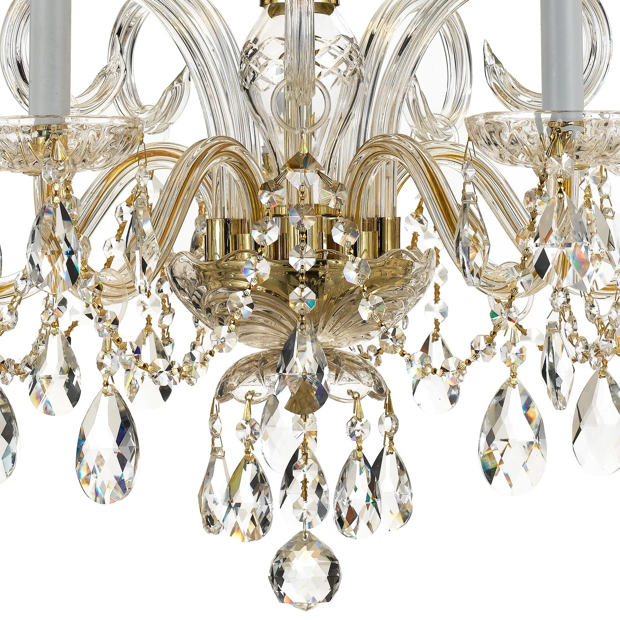 Shown in Polished Brass finish and Hand Cut Crystal crystal