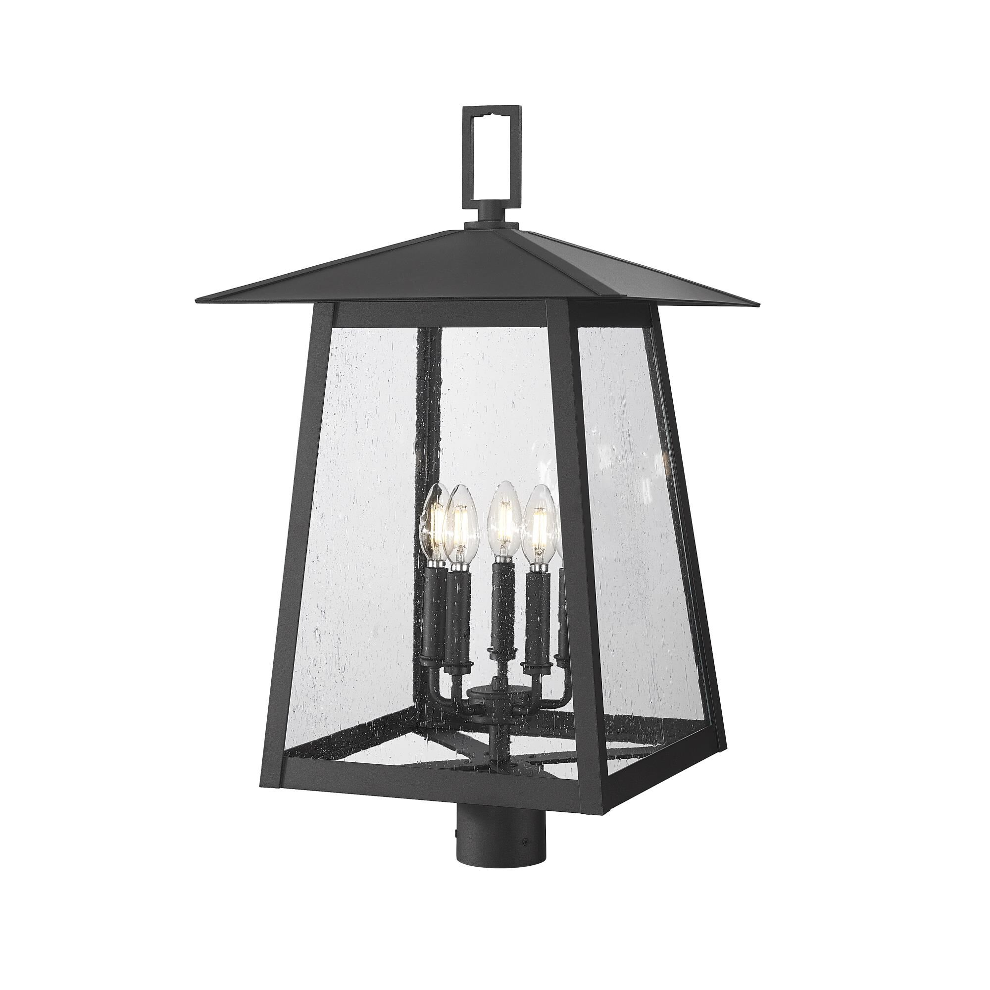 Shown in Black finish and Clear Seedy glass and Clear Seedy shade