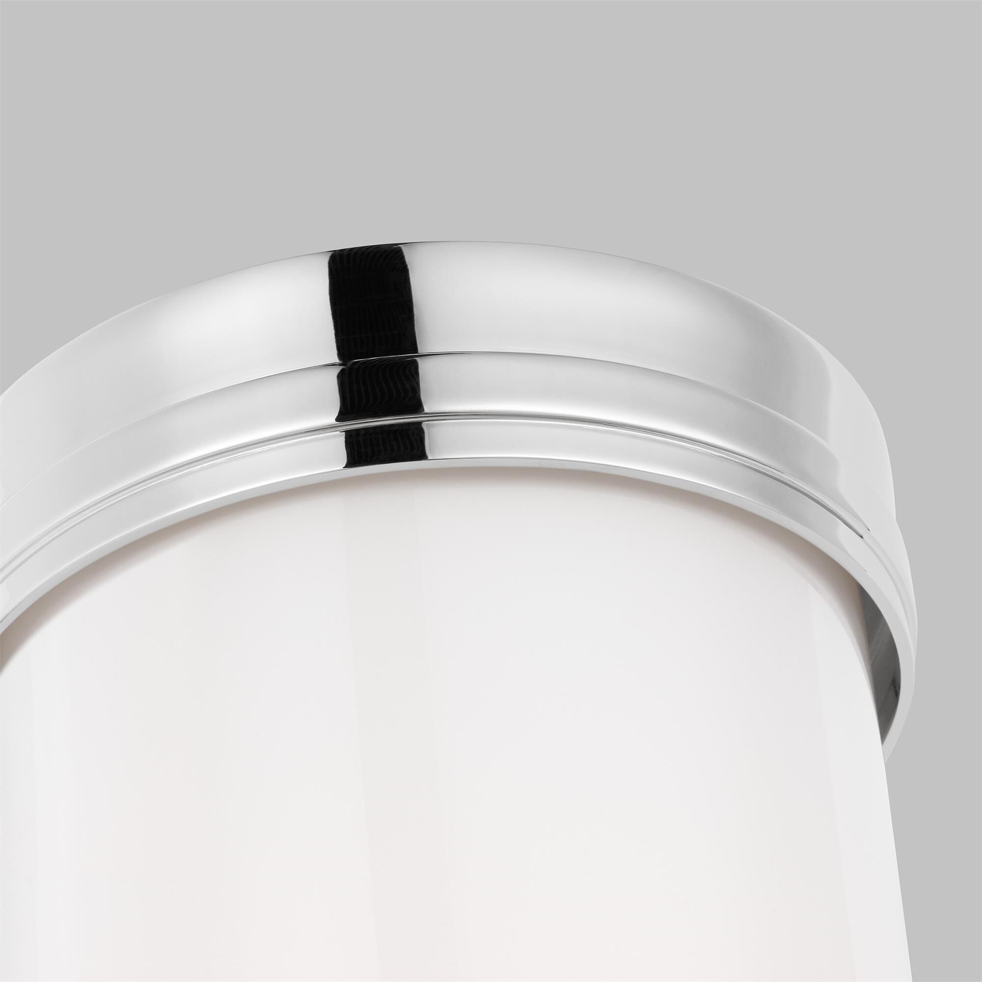 Shown in Polished Nickel finish and Opal Etched Glass shade